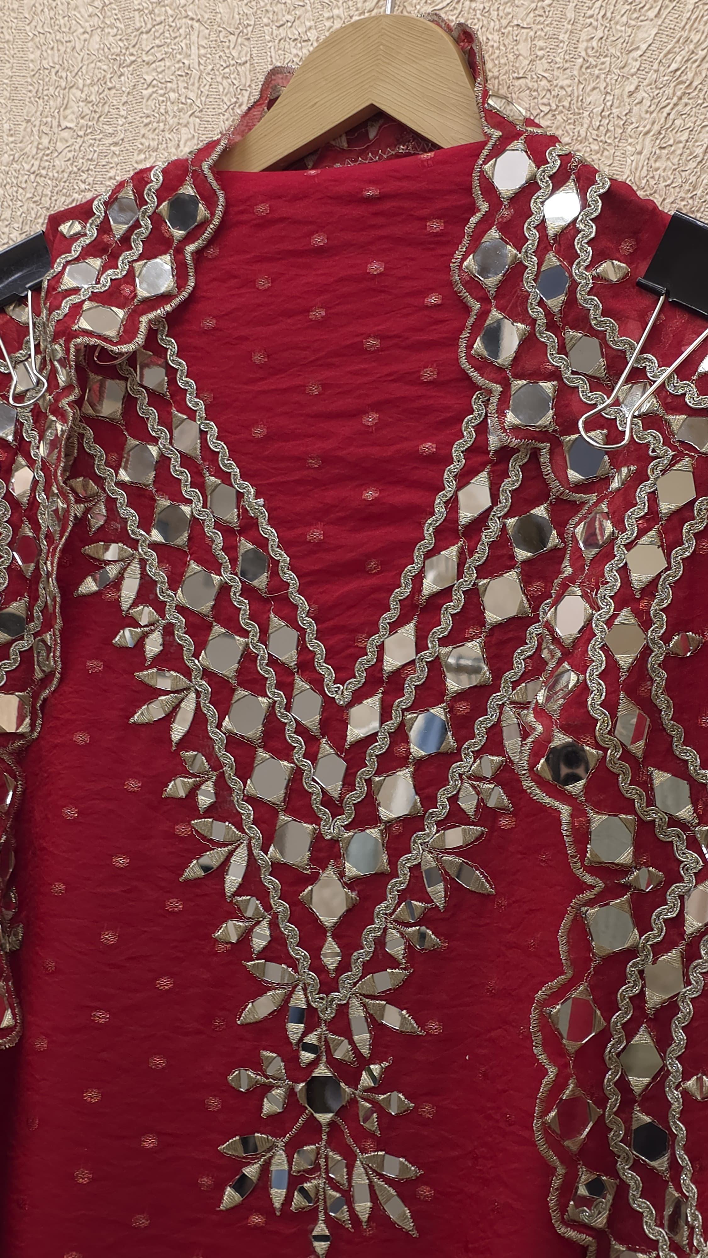 Banarasi Chinnon Butti Mirror Work Suit