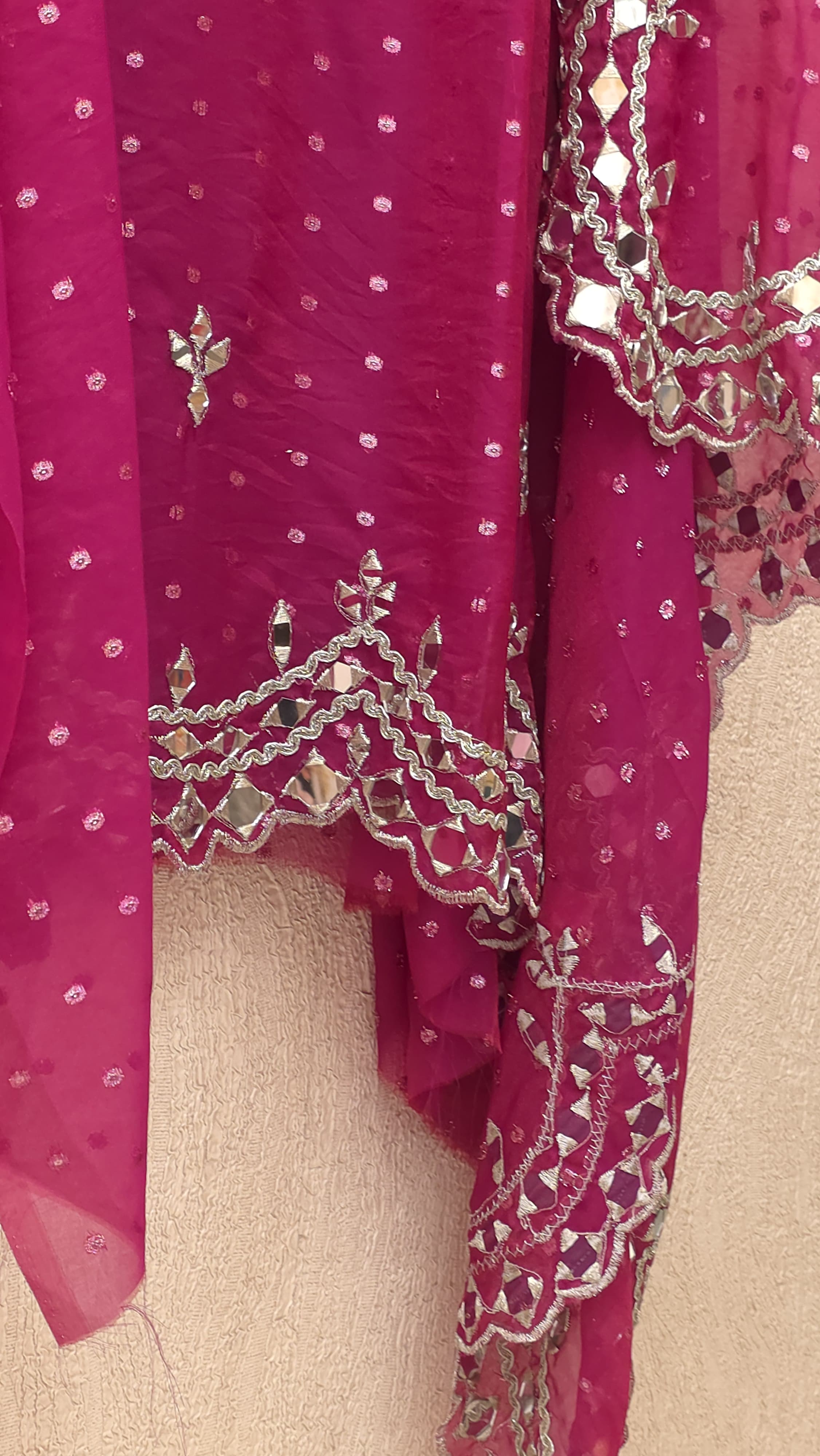 Banarasi Chinnon Butti Mirror Work Suit