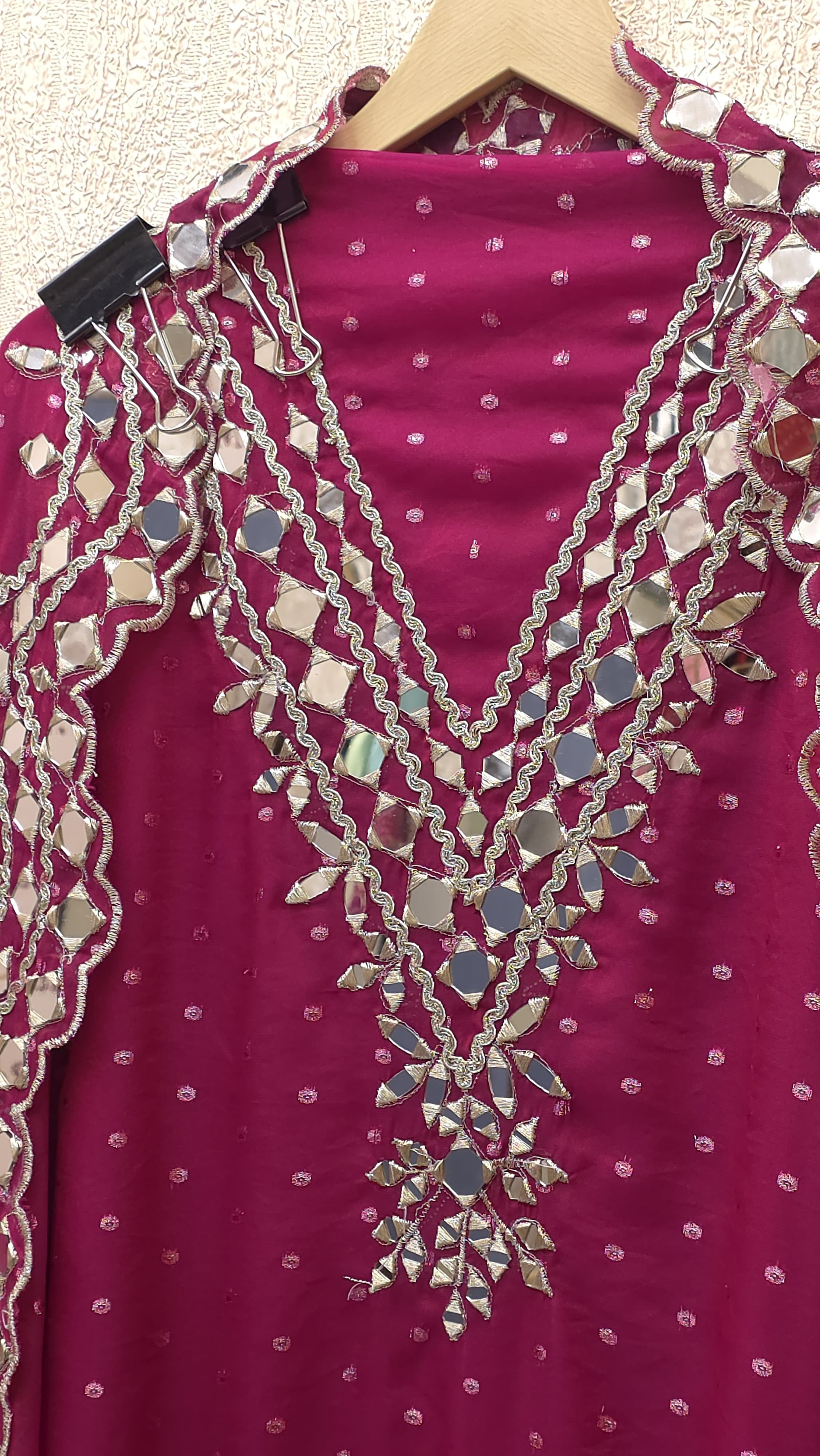 Banarasi Chinnon Butti Mirror Work Suit