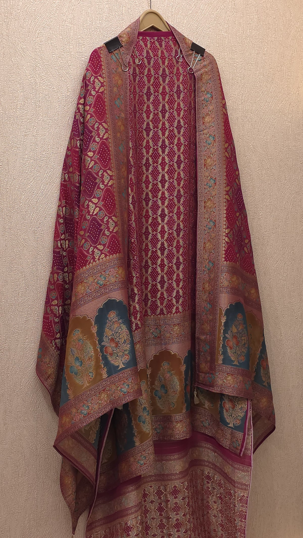 Georgette Jacquard Weave suits with Position Printing