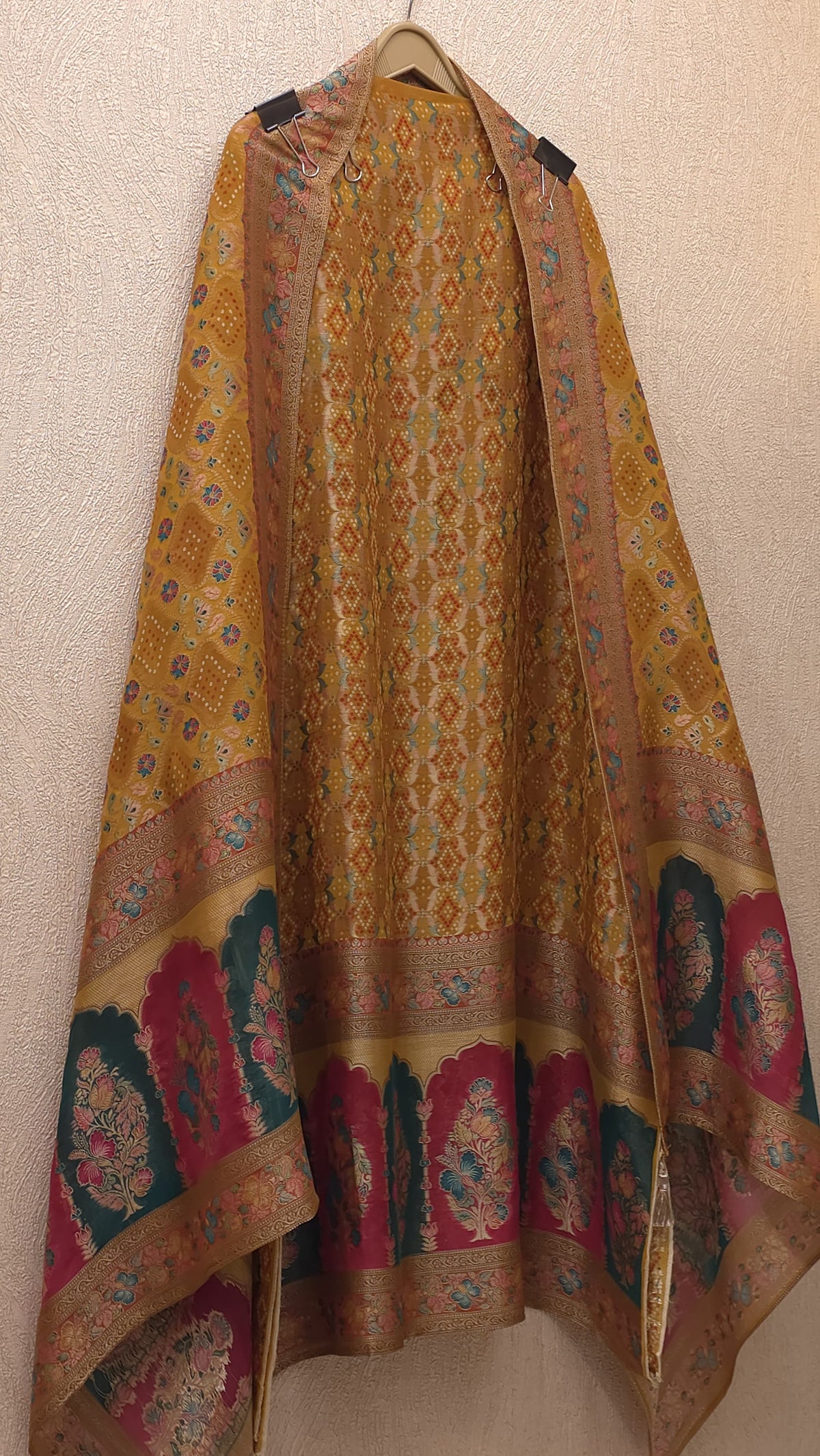 Georgette Jacquard Weave suits with Position Printing