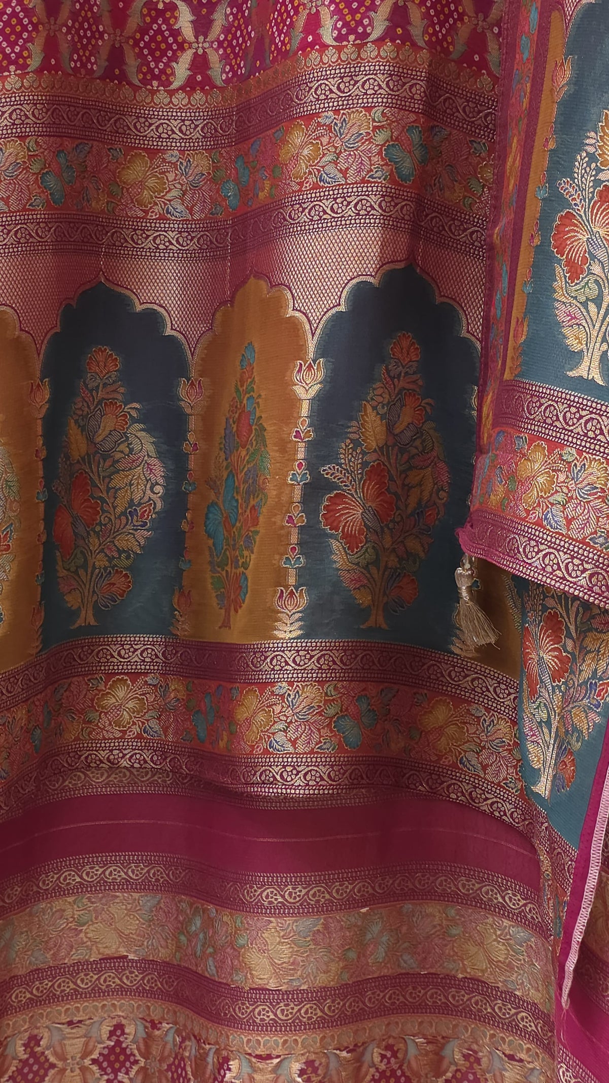 Georgette Jacquard Weave suits with Position Printing