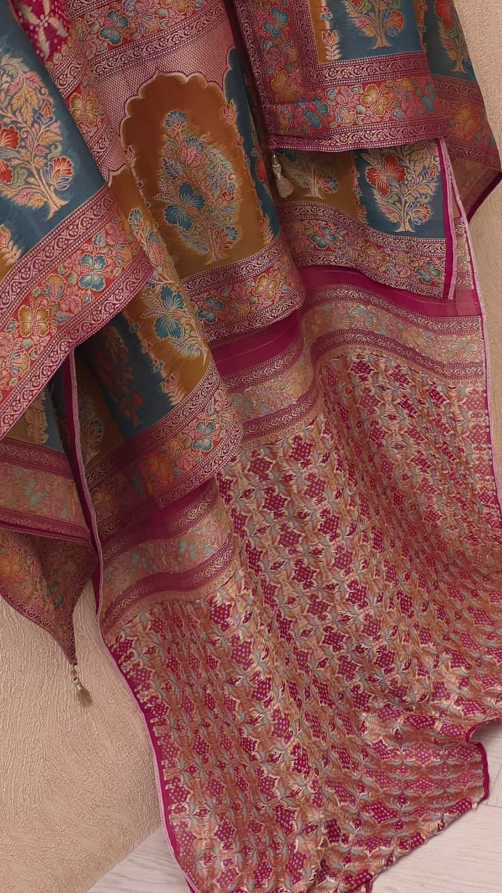 Georgette Jacquard Weave suits with Position Printing
