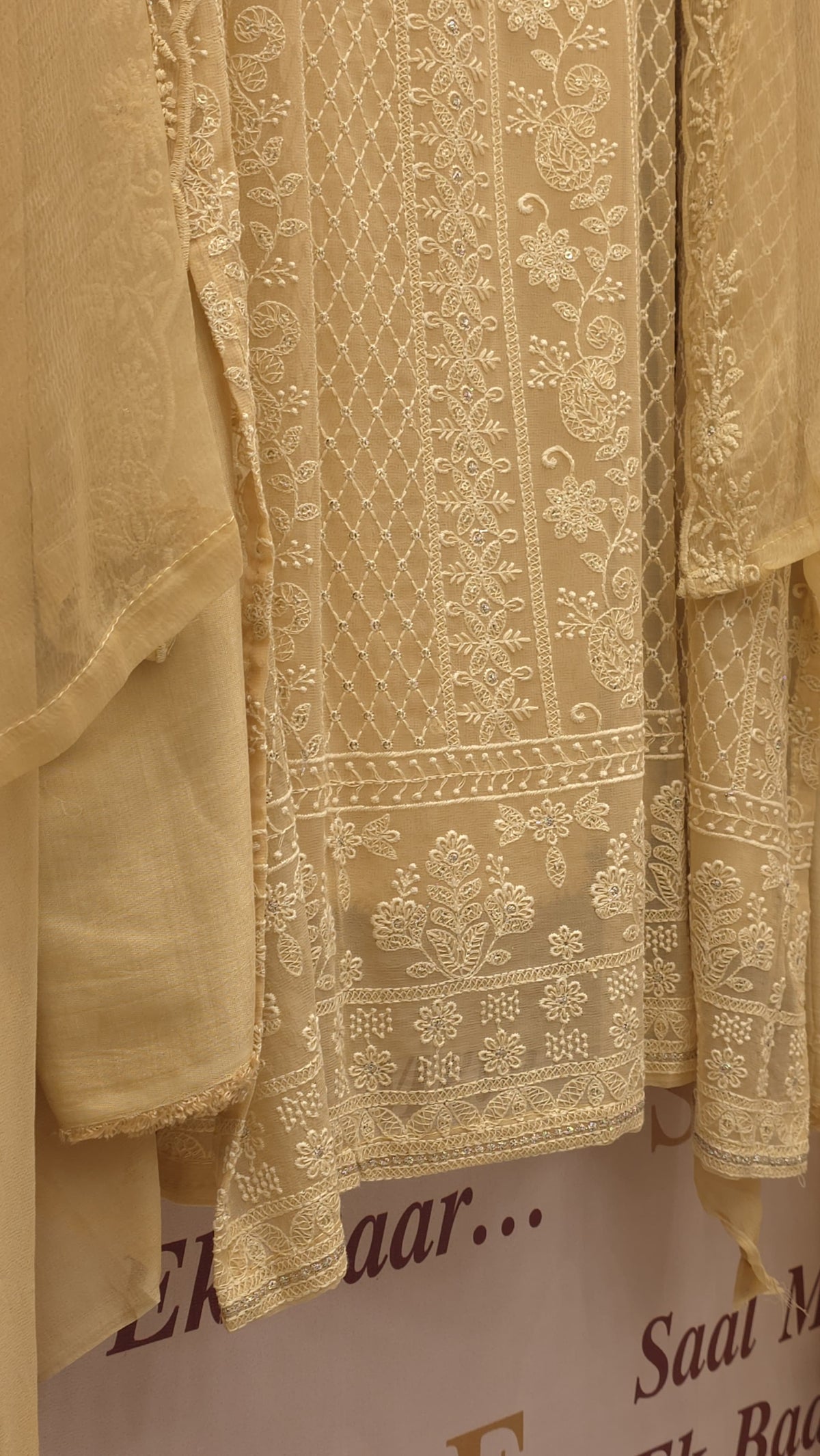 Georgette Lucknowi Suit with Pure Dupatta's