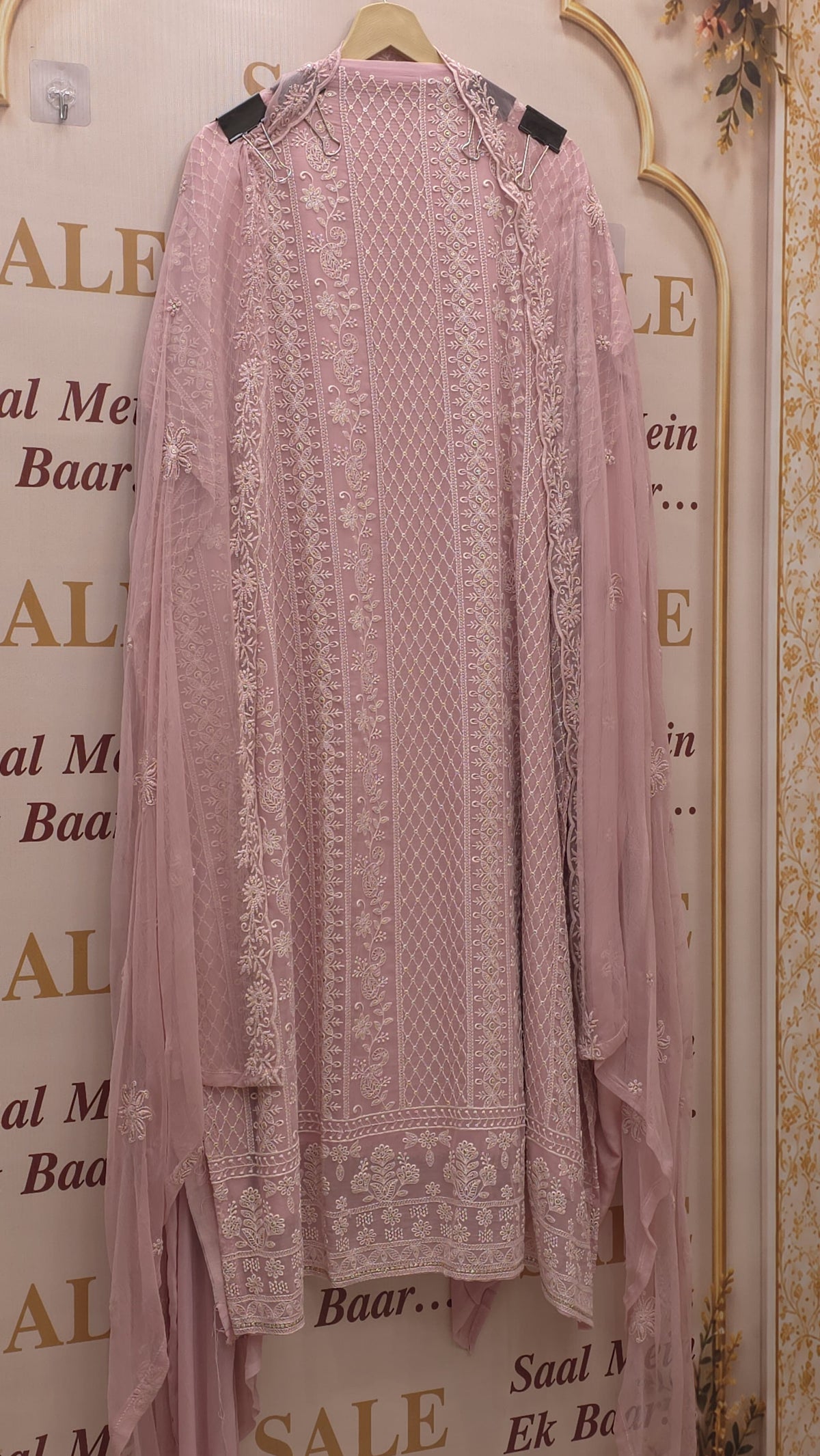 Georgette Lucknowi Suit with Pure Dupatta's
