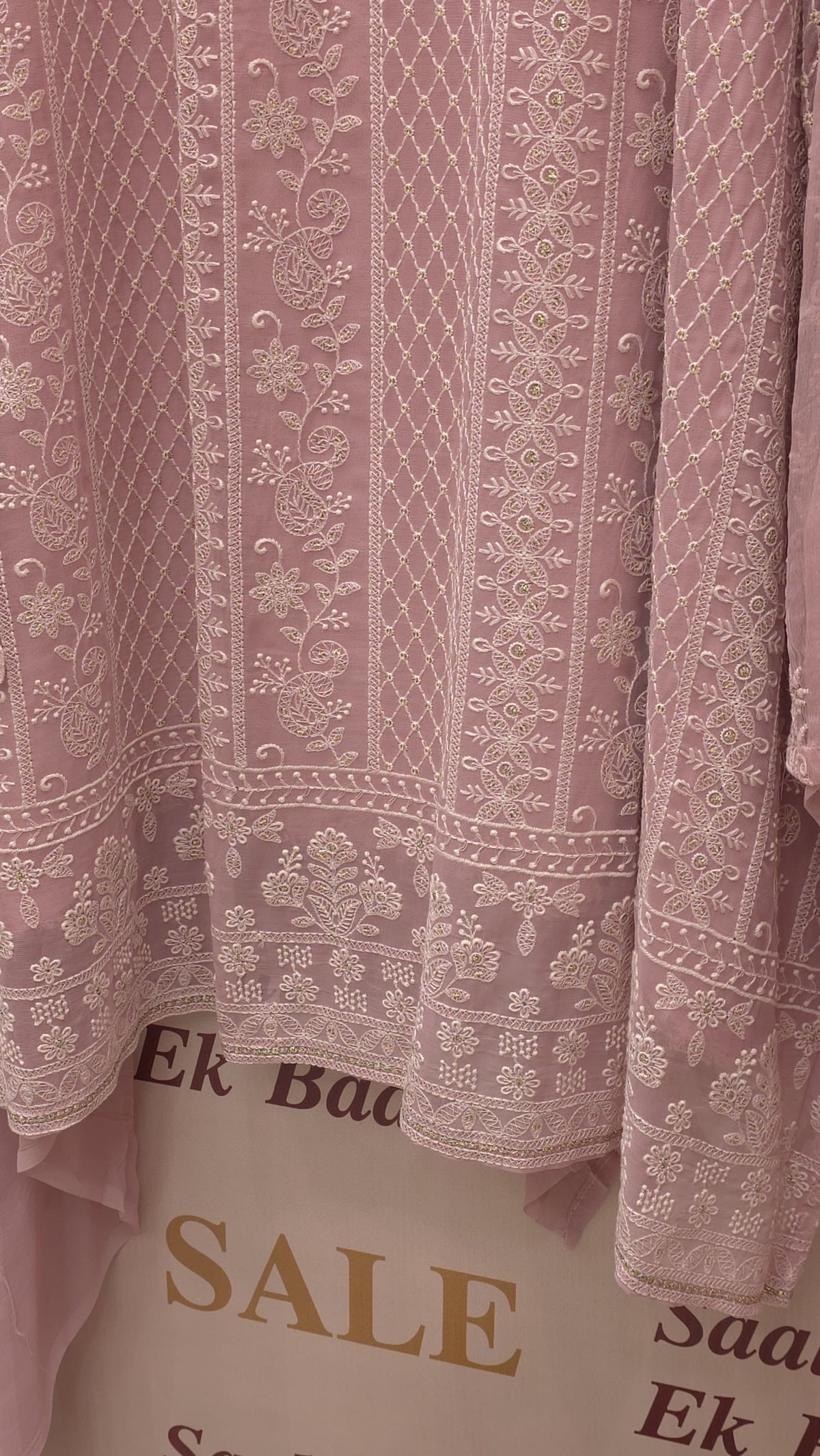 Georgette Lucknowi Suit with Pure Dupatta's
