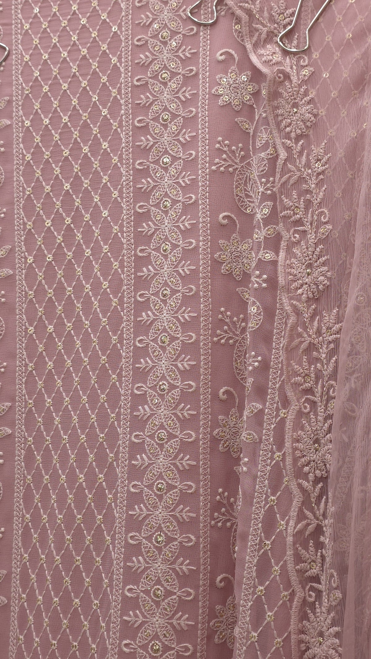 Georgette Lucknowi Suit with Pure Dupatta's