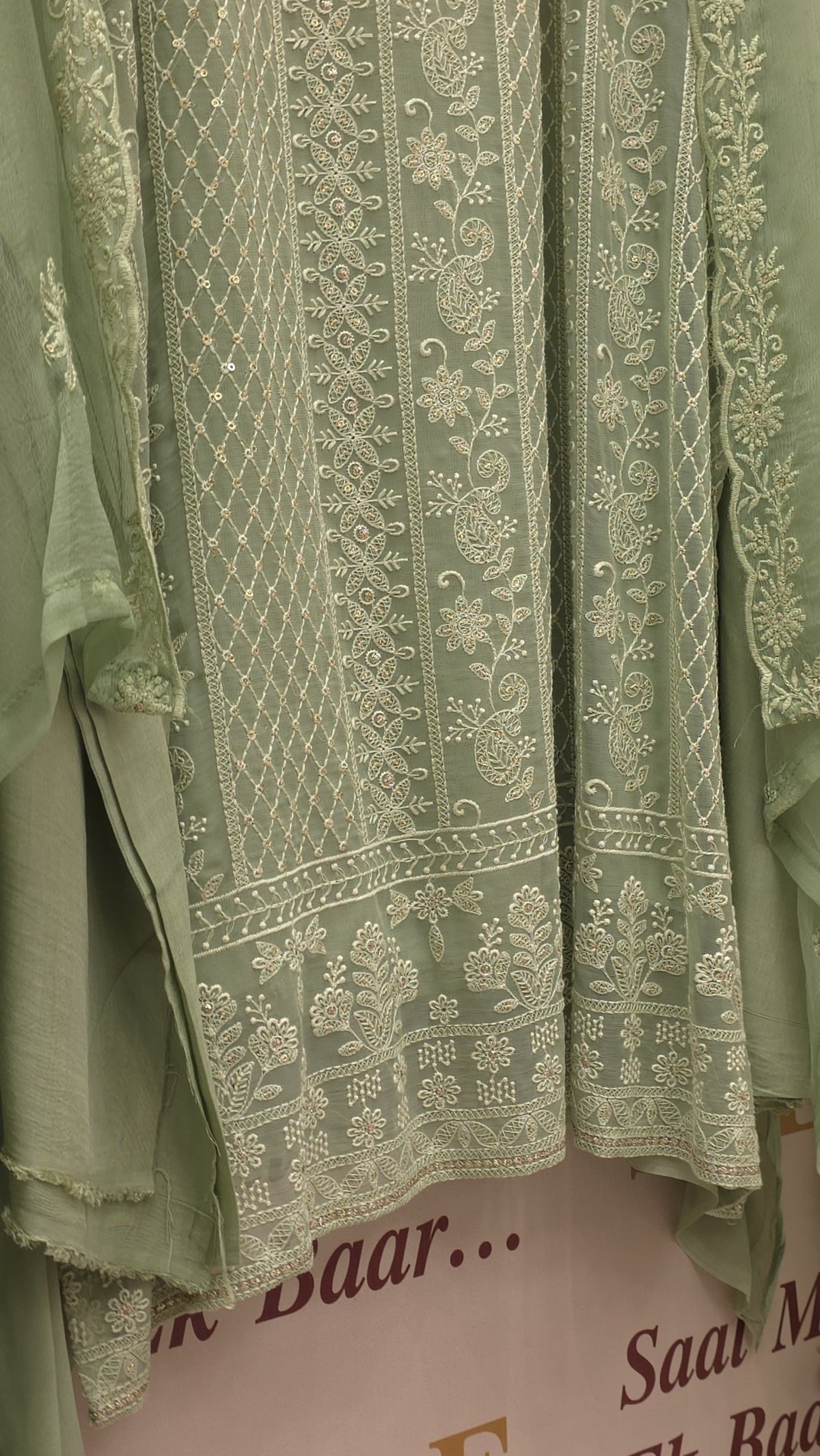 Georgette Lucknowi Suit with Pure Dupatta's