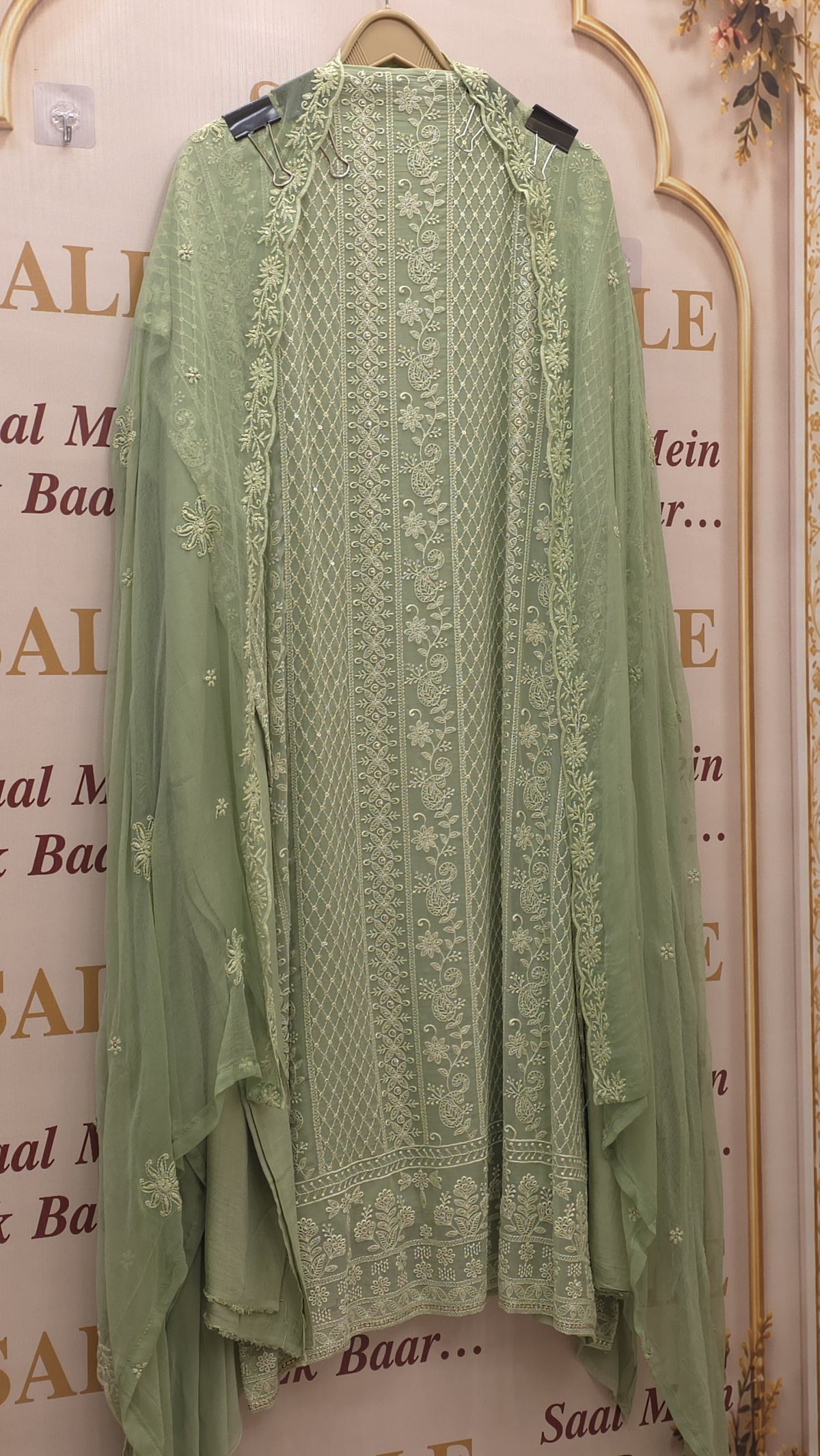 Georgette Lucknowi Suit with Pure Dupatta's