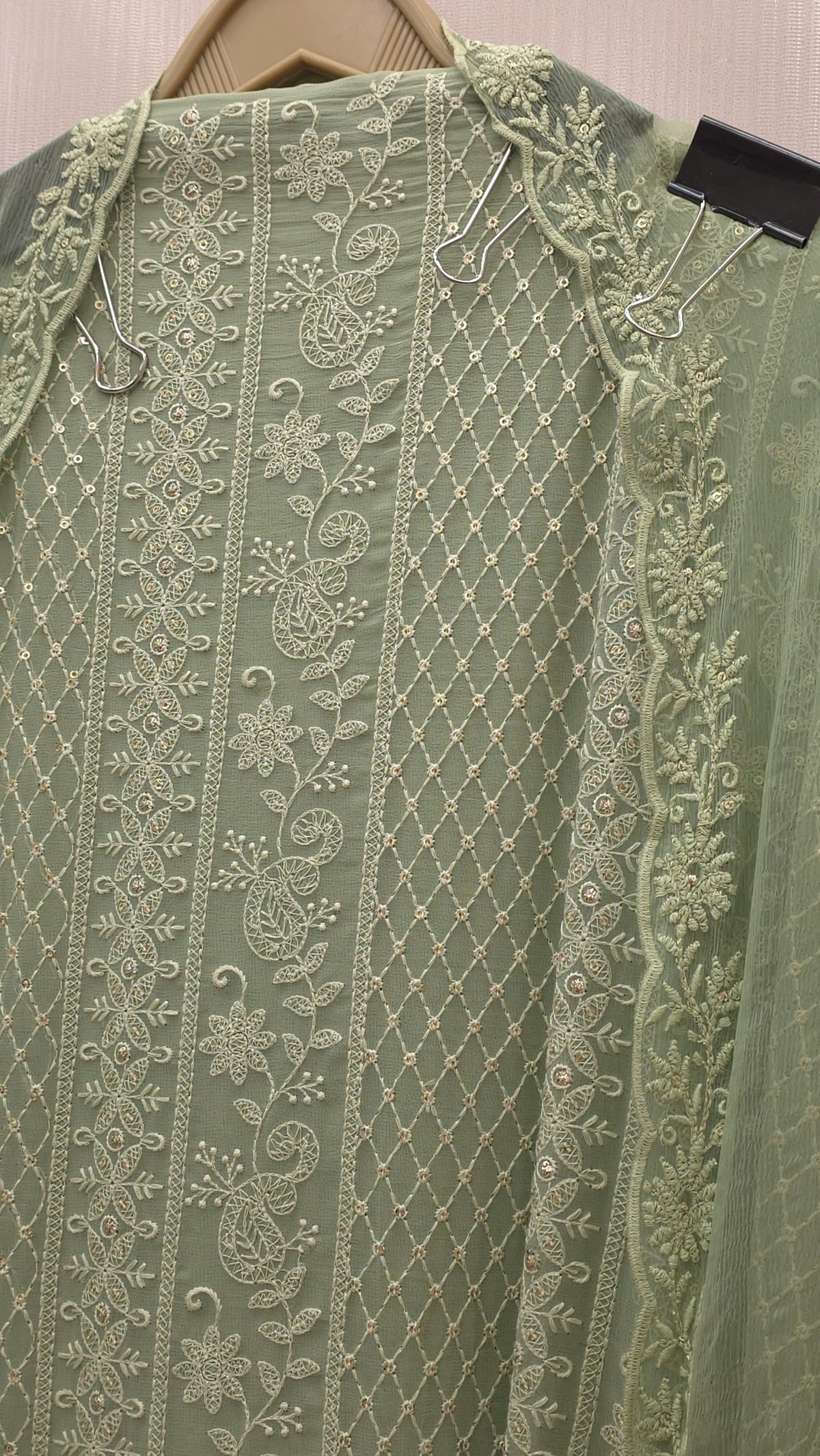 Georgette Lucknowi Suit with Pure Dupatta's
