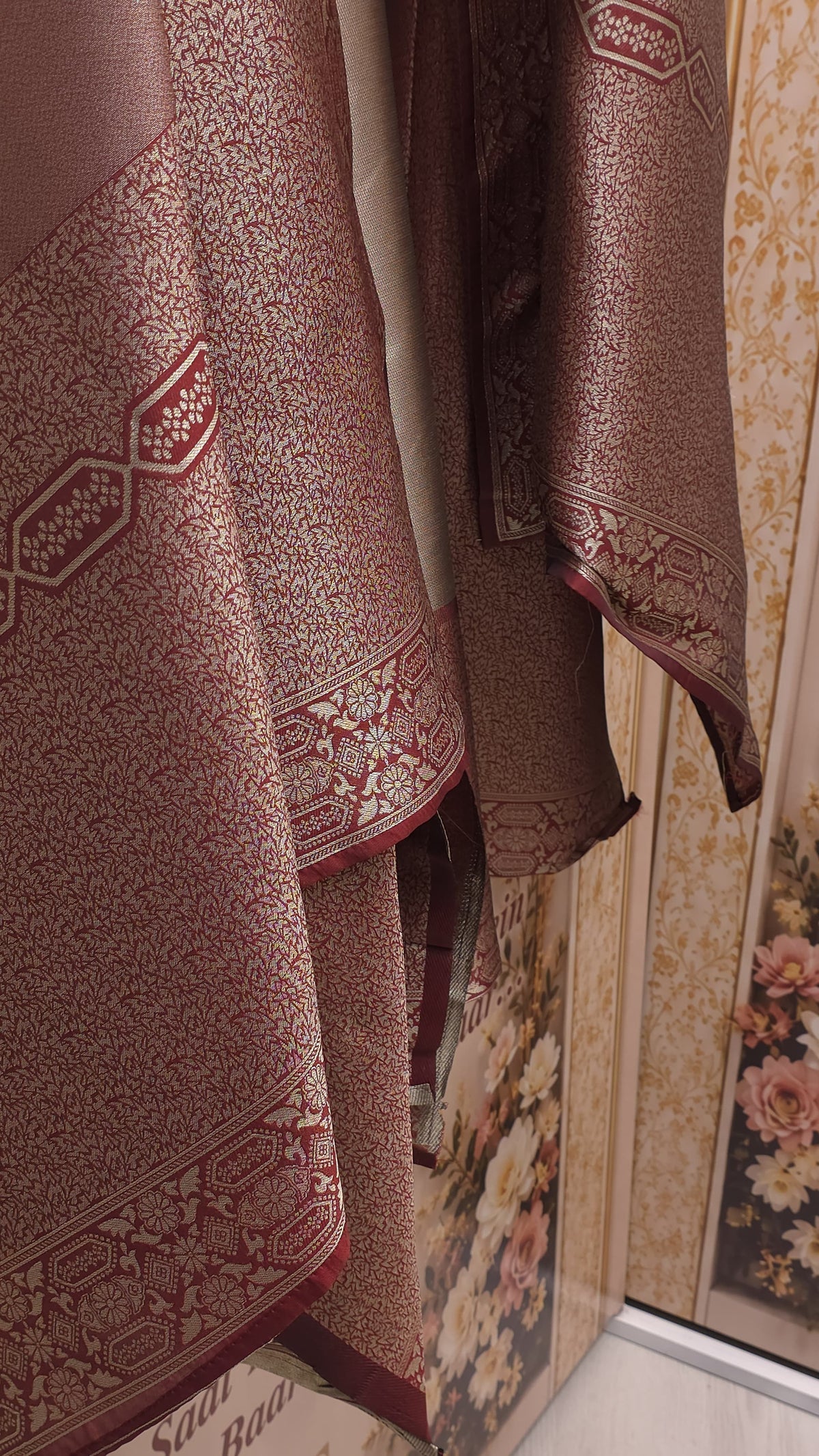 Brocade Silk with Hand Embroidered Neck