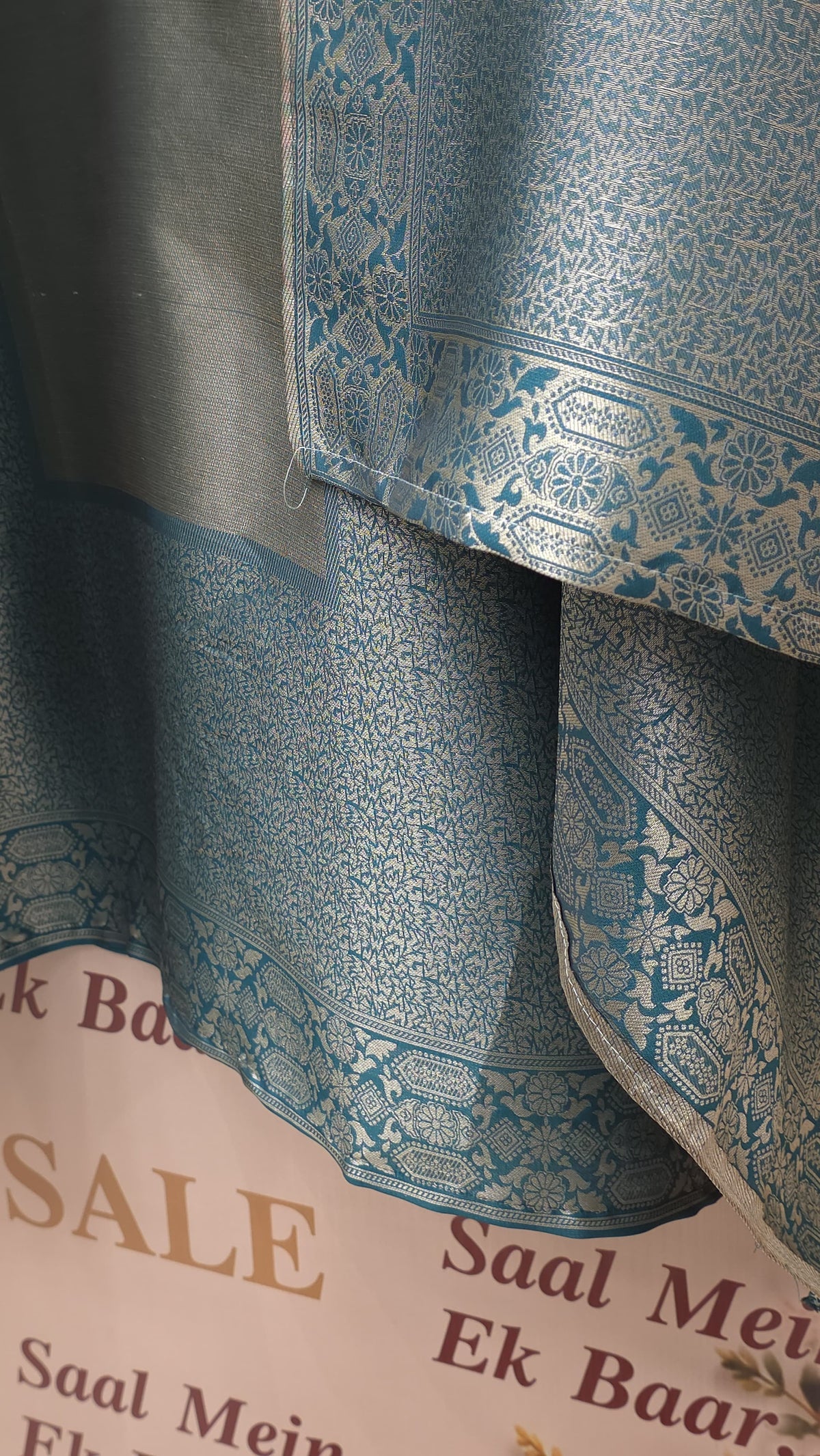 Brocade Silk with Hand Embroidered Neck