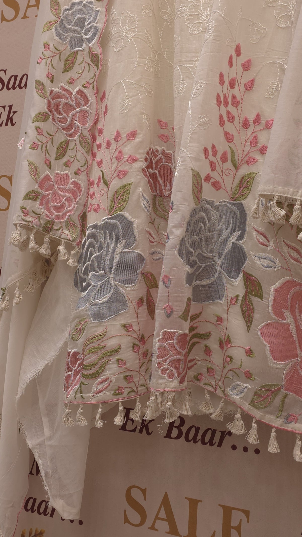 Exquisite Mulchanderi Floral Embroidered Suit
