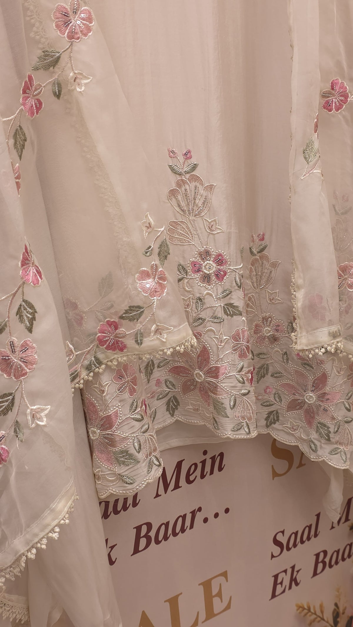 Crepe Silk Thread Embroidered Suit
