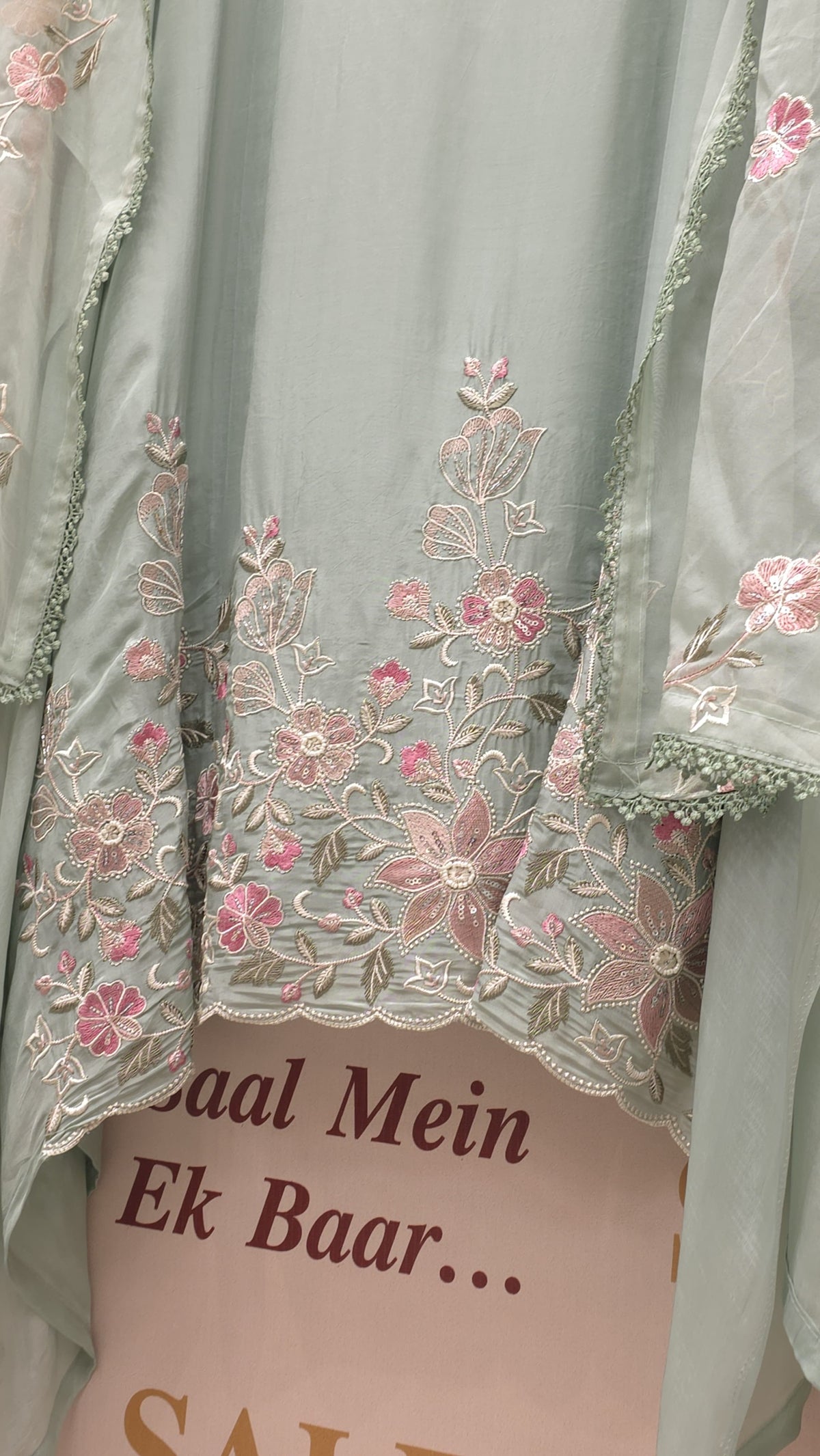 Crepe Silk Thread Embroidered Suit