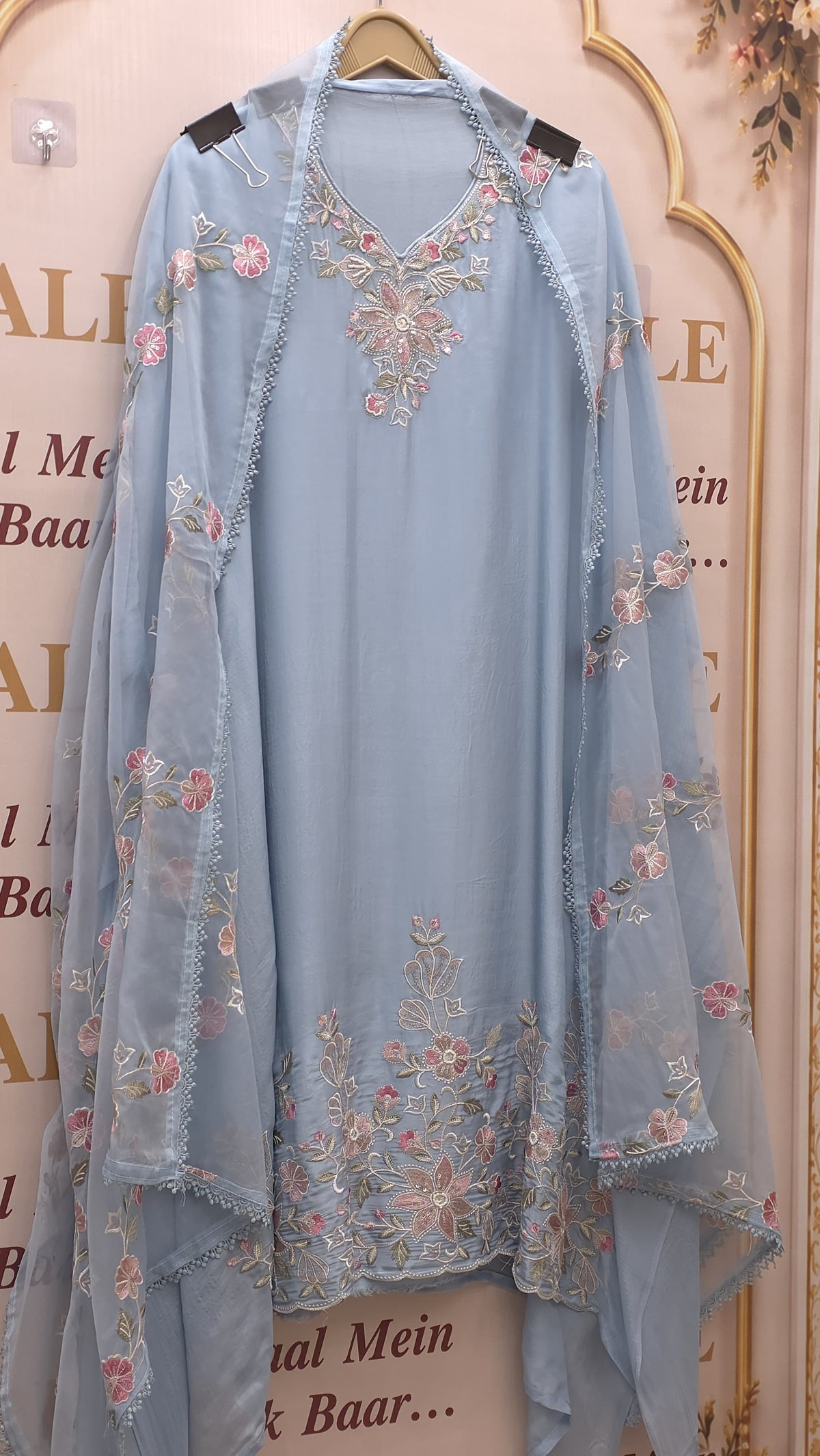 Crepe Silk Thread Embroidered Suit