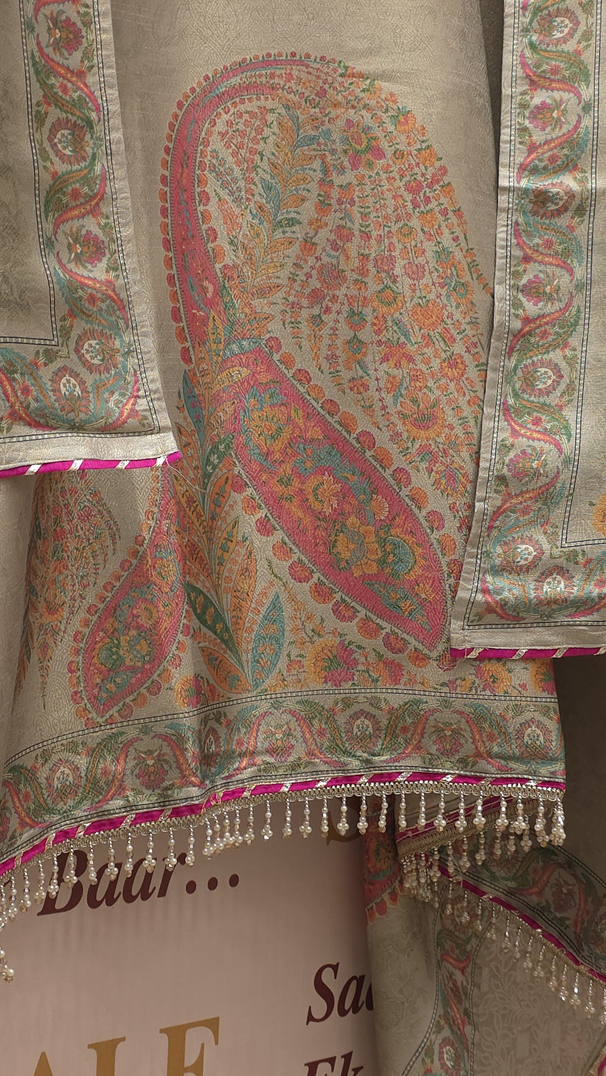 Brocade Silk Suit with Position Prints