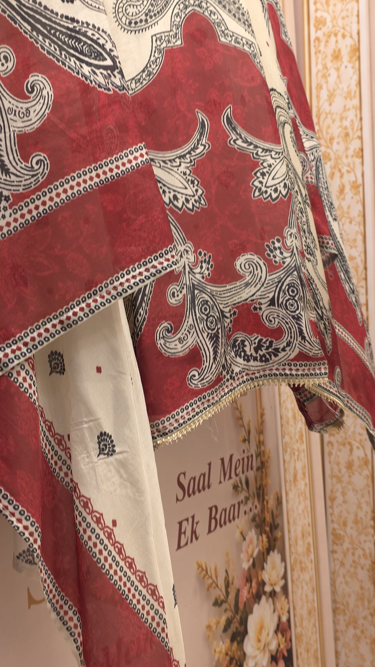 Kalamkari Printed Organza Handwork Suit