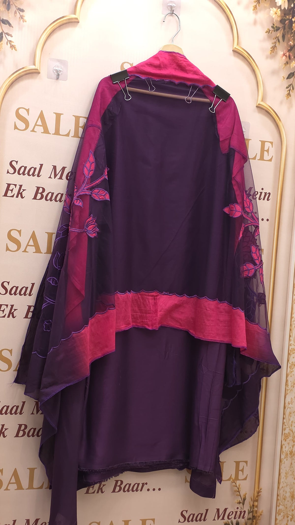 Ombre Muslin Applique Designer Suit