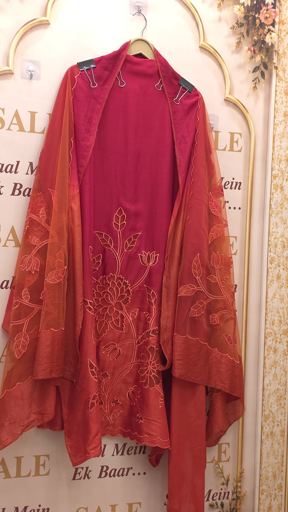 Ombre Muslin Applique Designer Suit