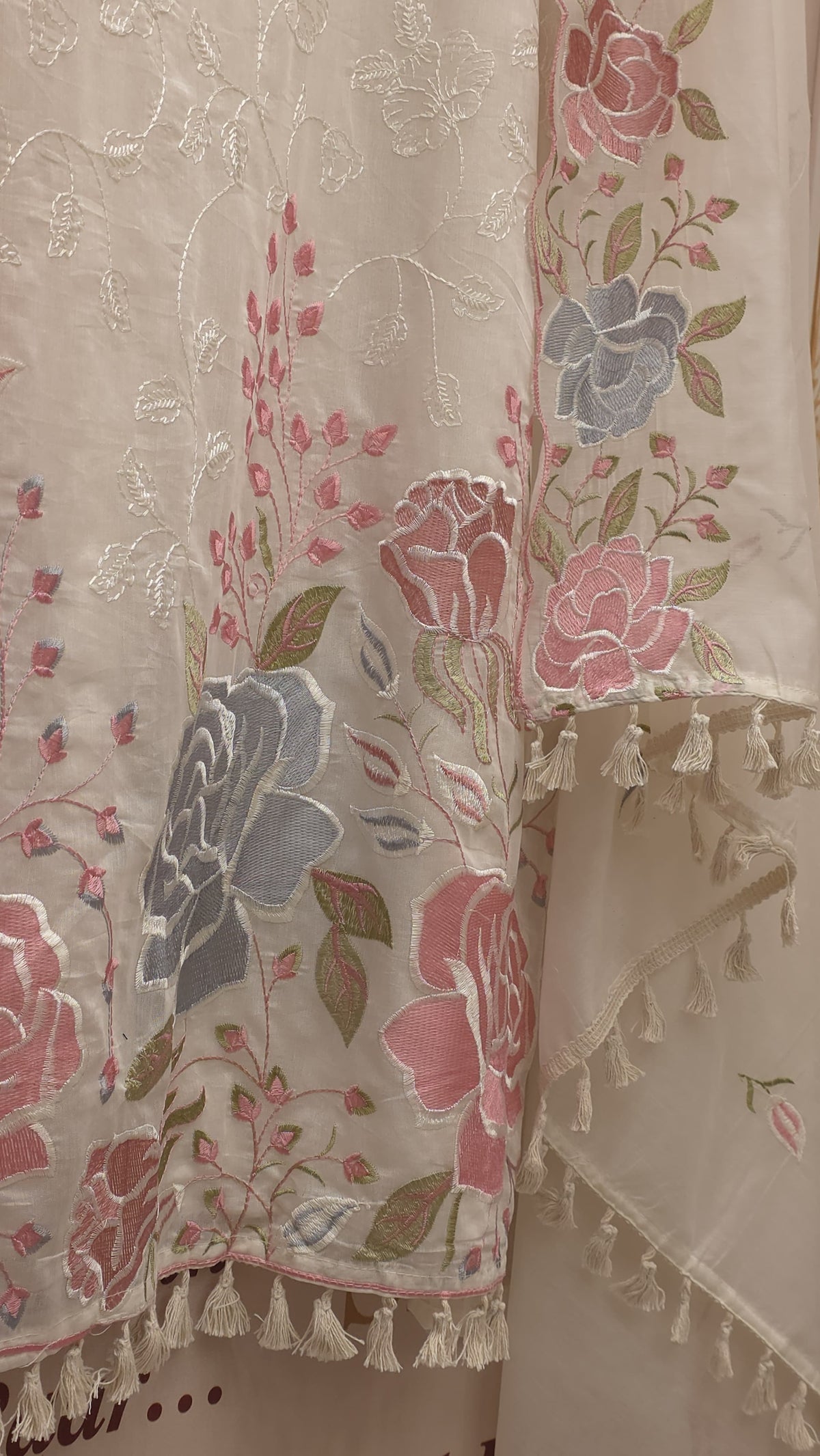 Elegant Mulchanderi Threadwork Hem Suit