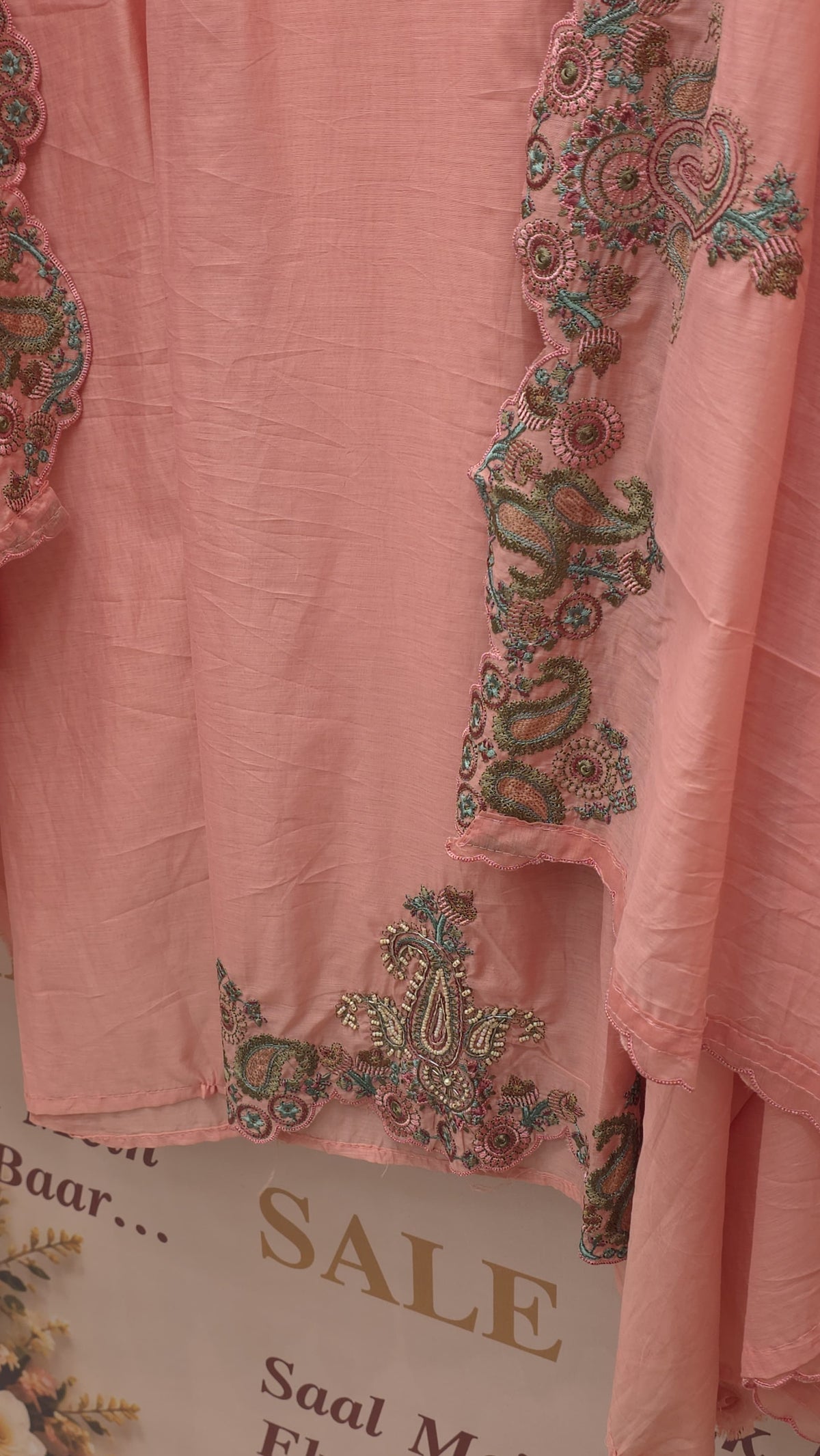 Calcutta Embroidered Mulchanderi Designer Suit