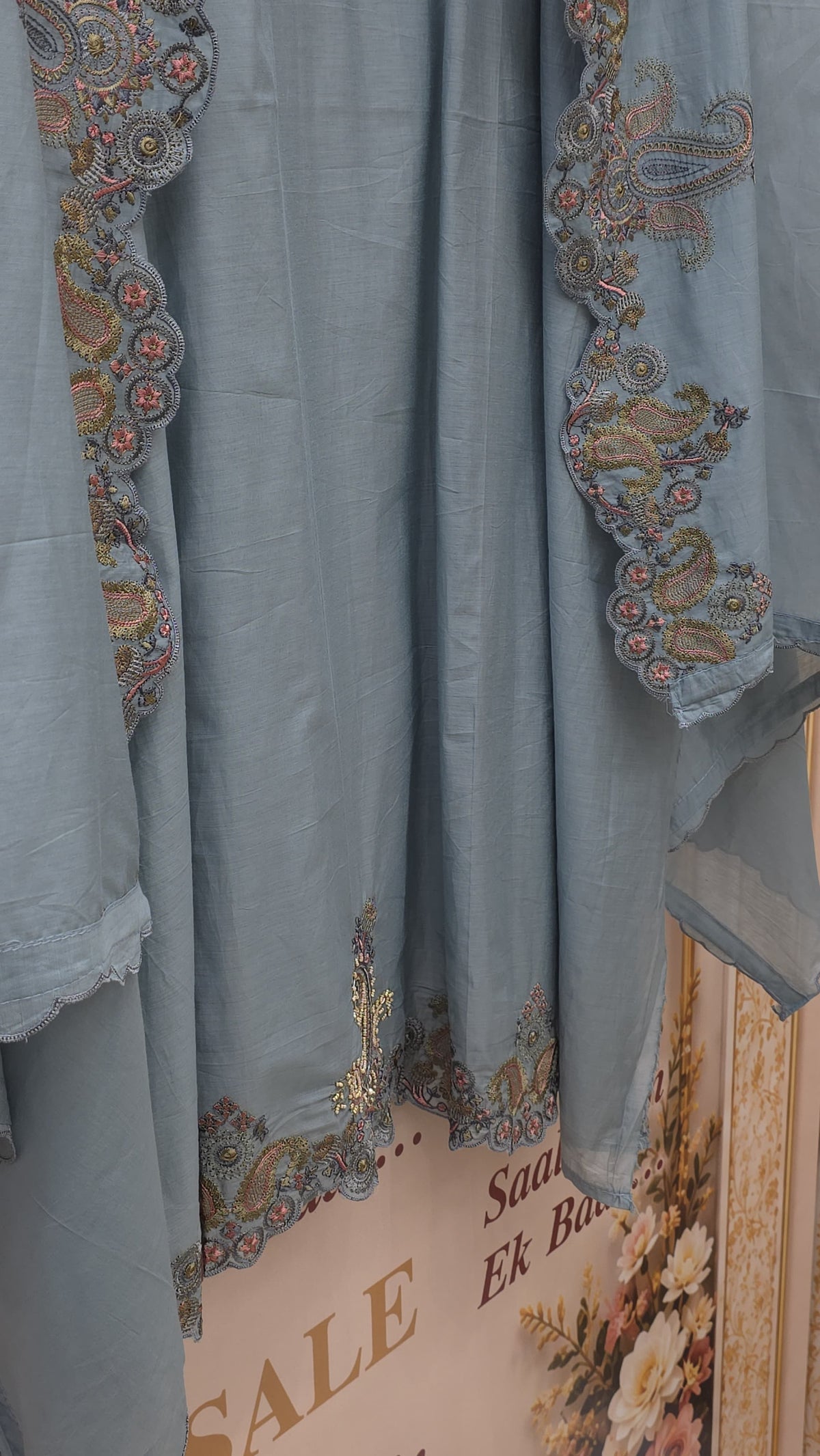 Calcutta Embroidered Mulchanderi Designer Suit