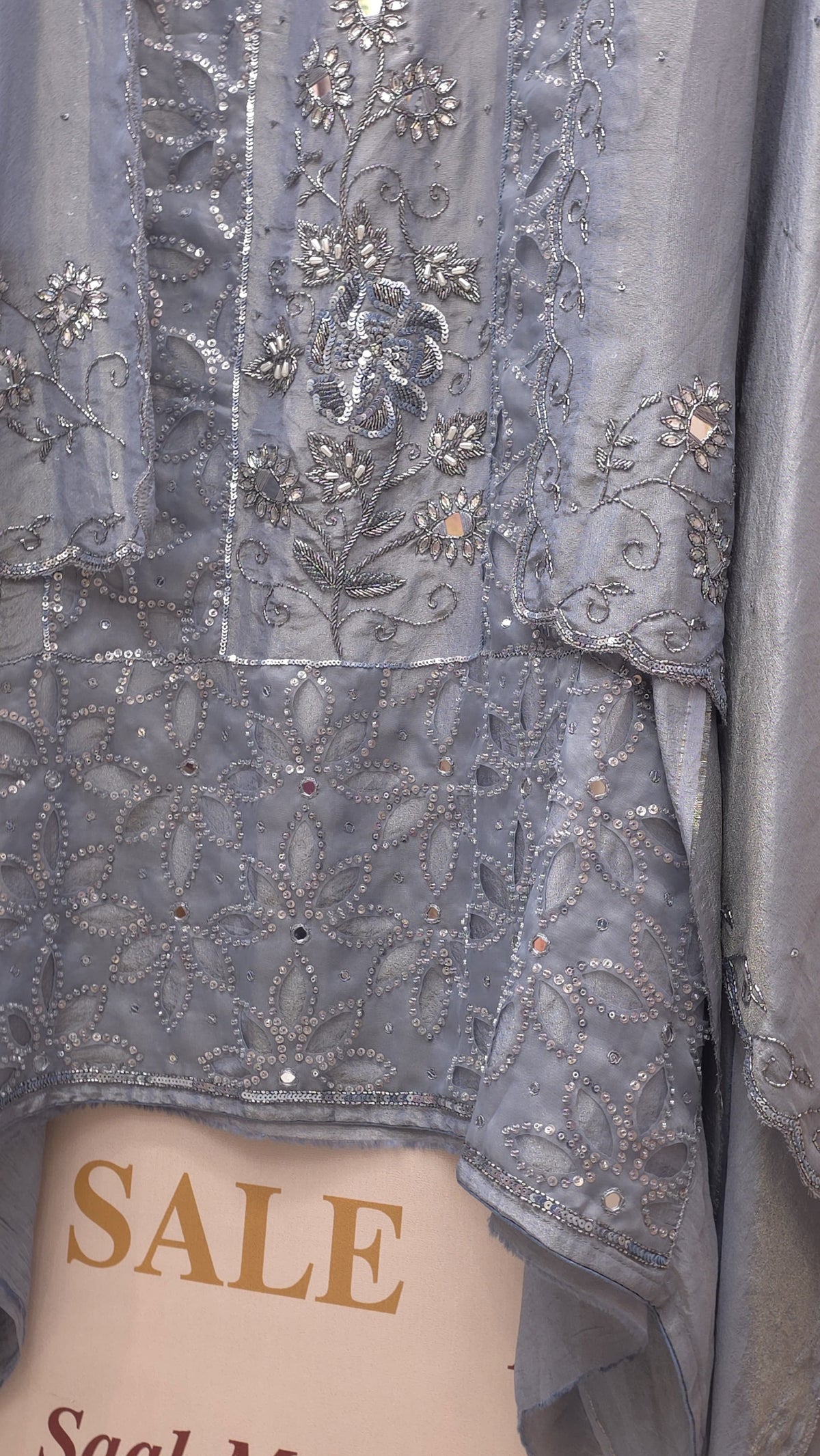 Luxury Indo-Western Handwork-Cutwork Tissue Suit