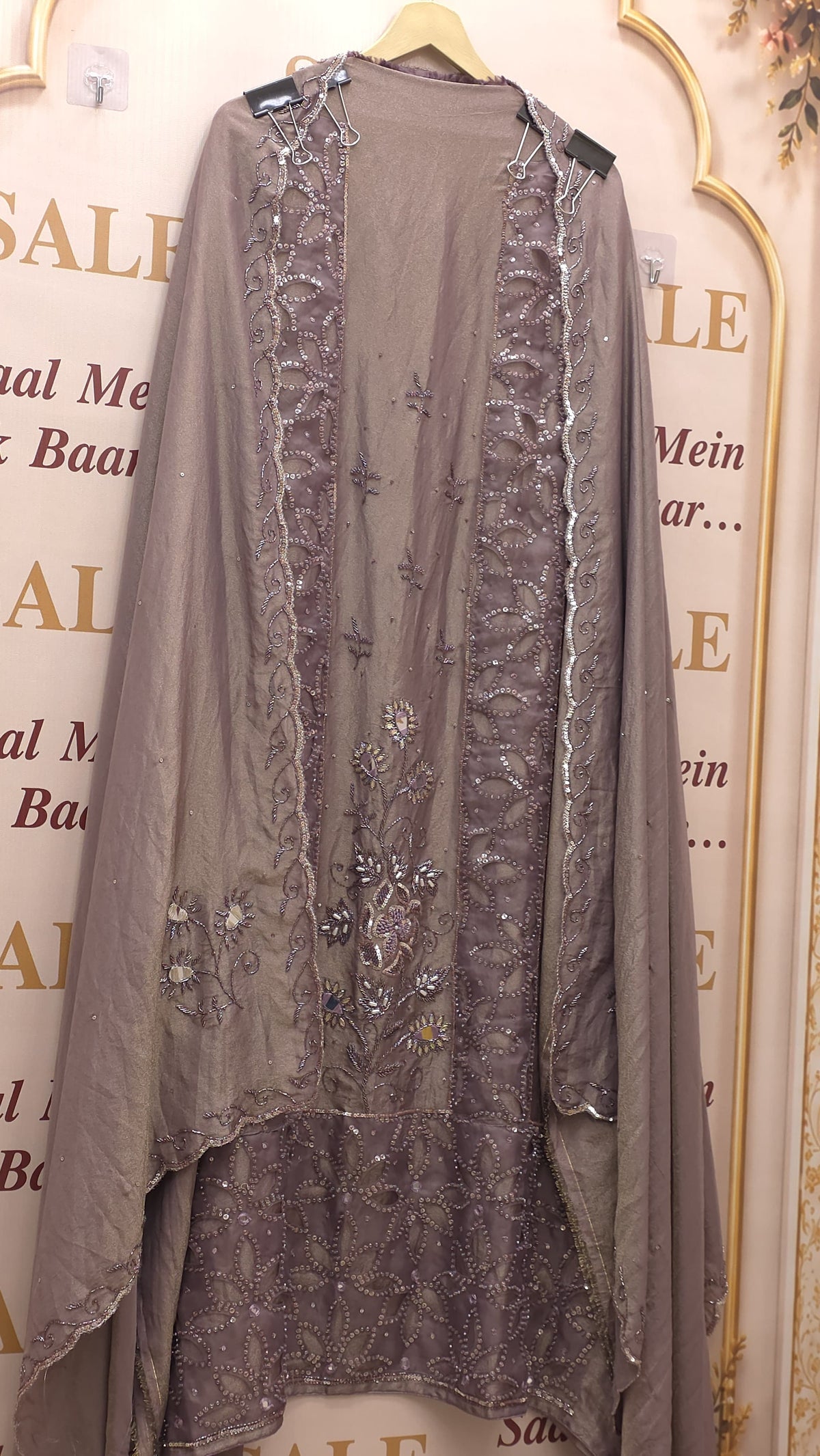 Luxury Indo-Western Handwork-Cutwork Tissue Suit