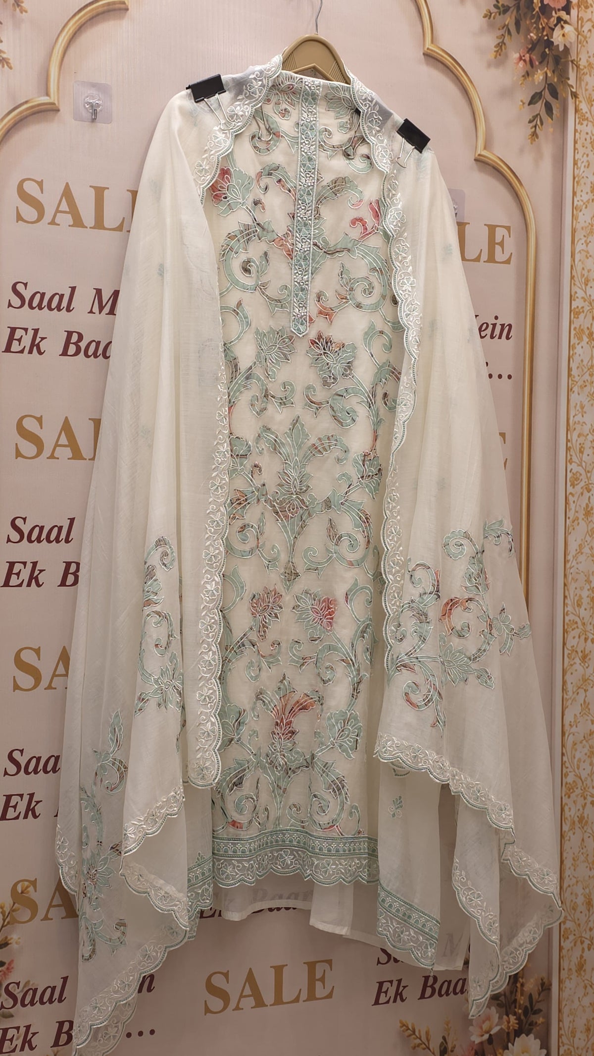 Pure Mulchanderi Hand Applique Suit