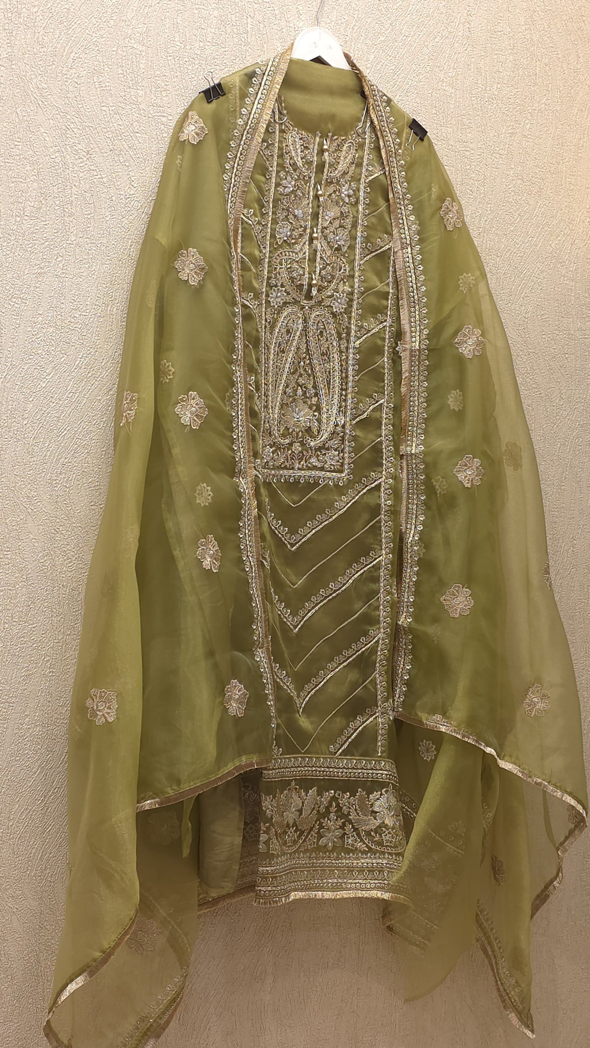 Pakistani Panel Style Glass Tissue Suit