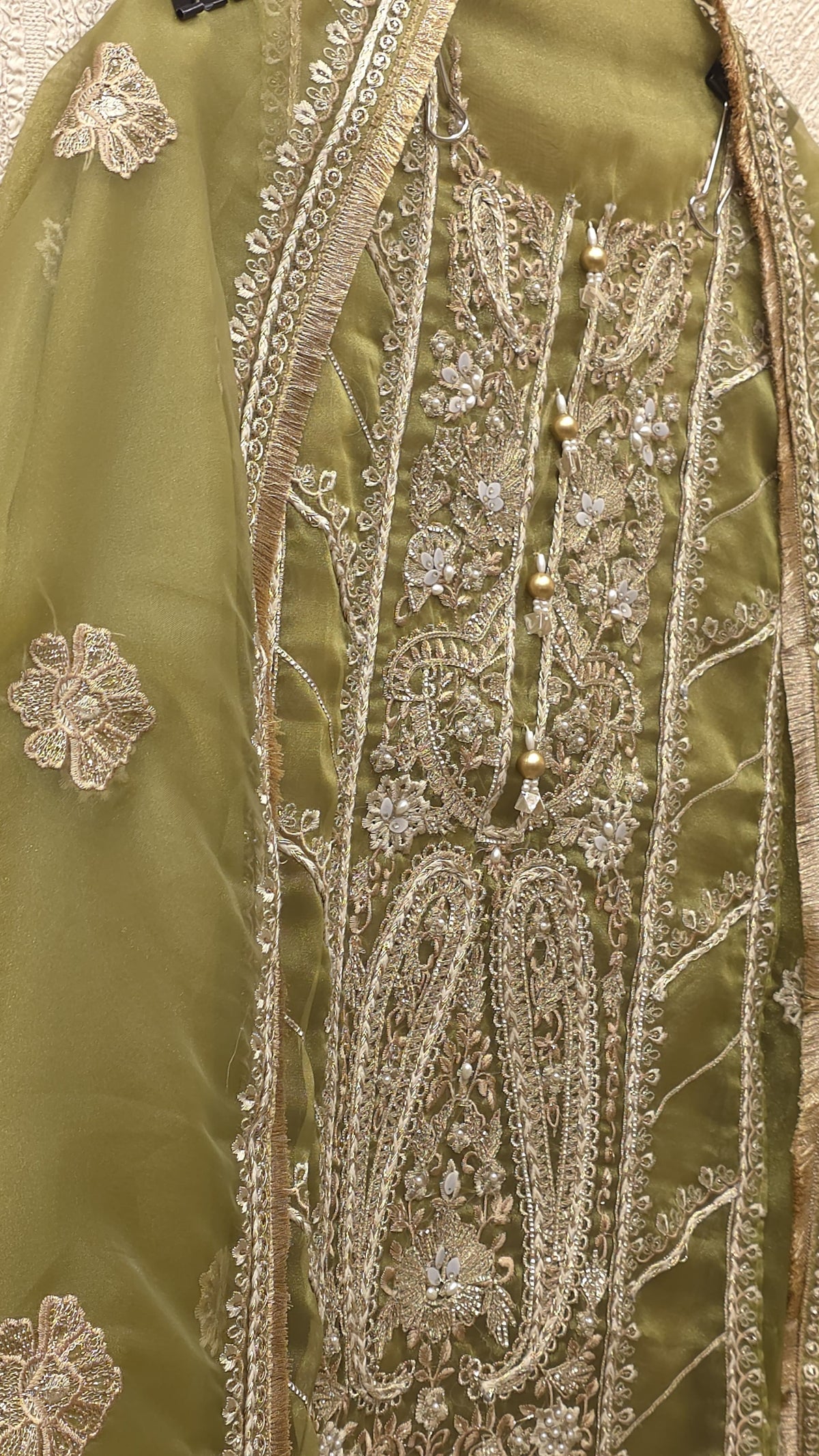 Pakistani Panel Style Glass Tissue Suit