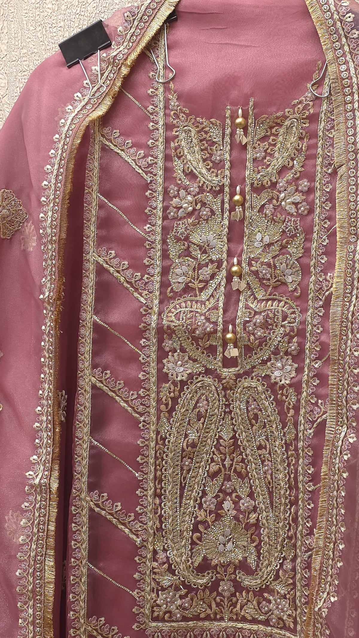 Pakistani Panel Style Glass Tissue Suit