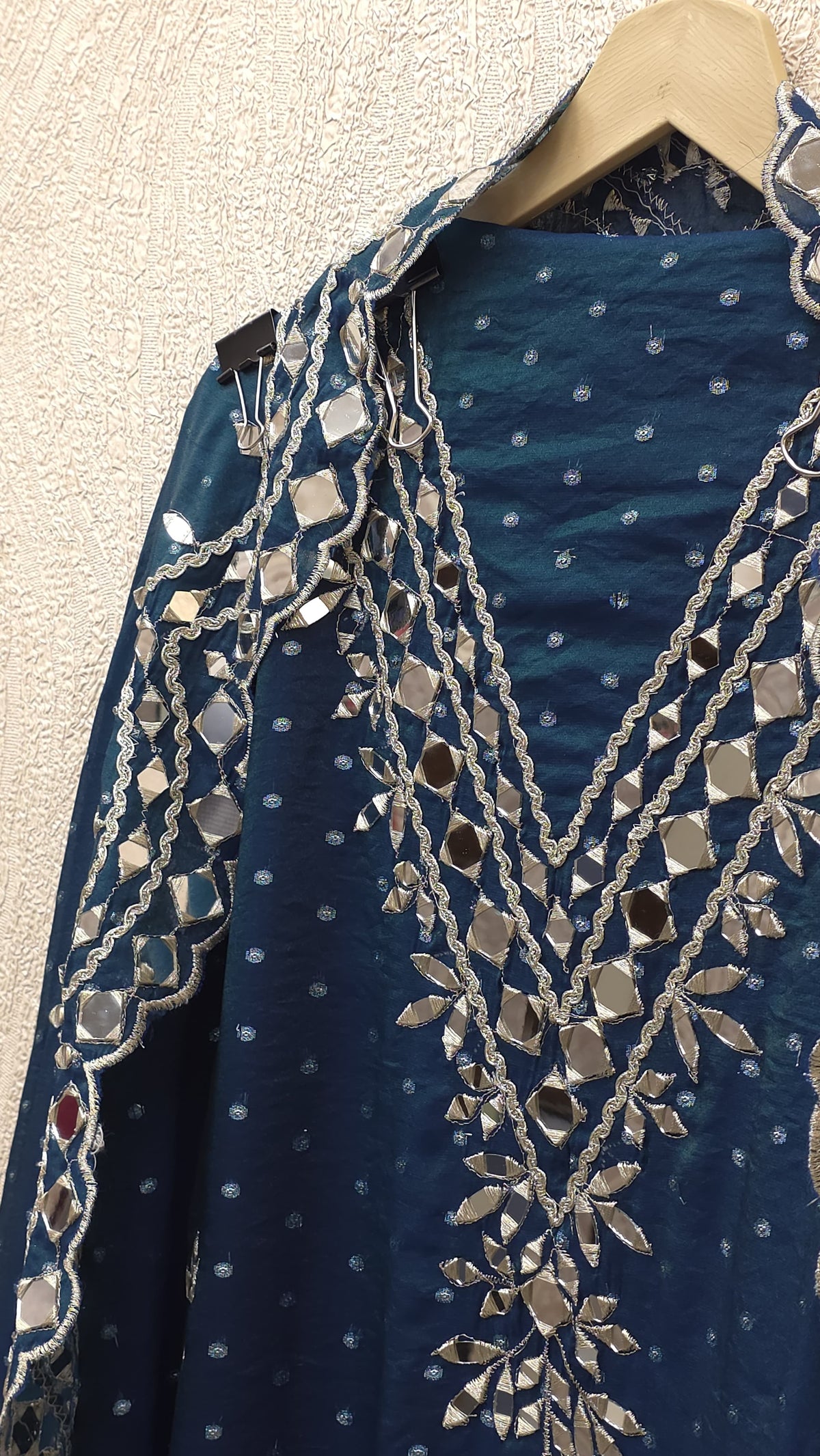 Banarasi Chinnon Butti Mirror Work Suit