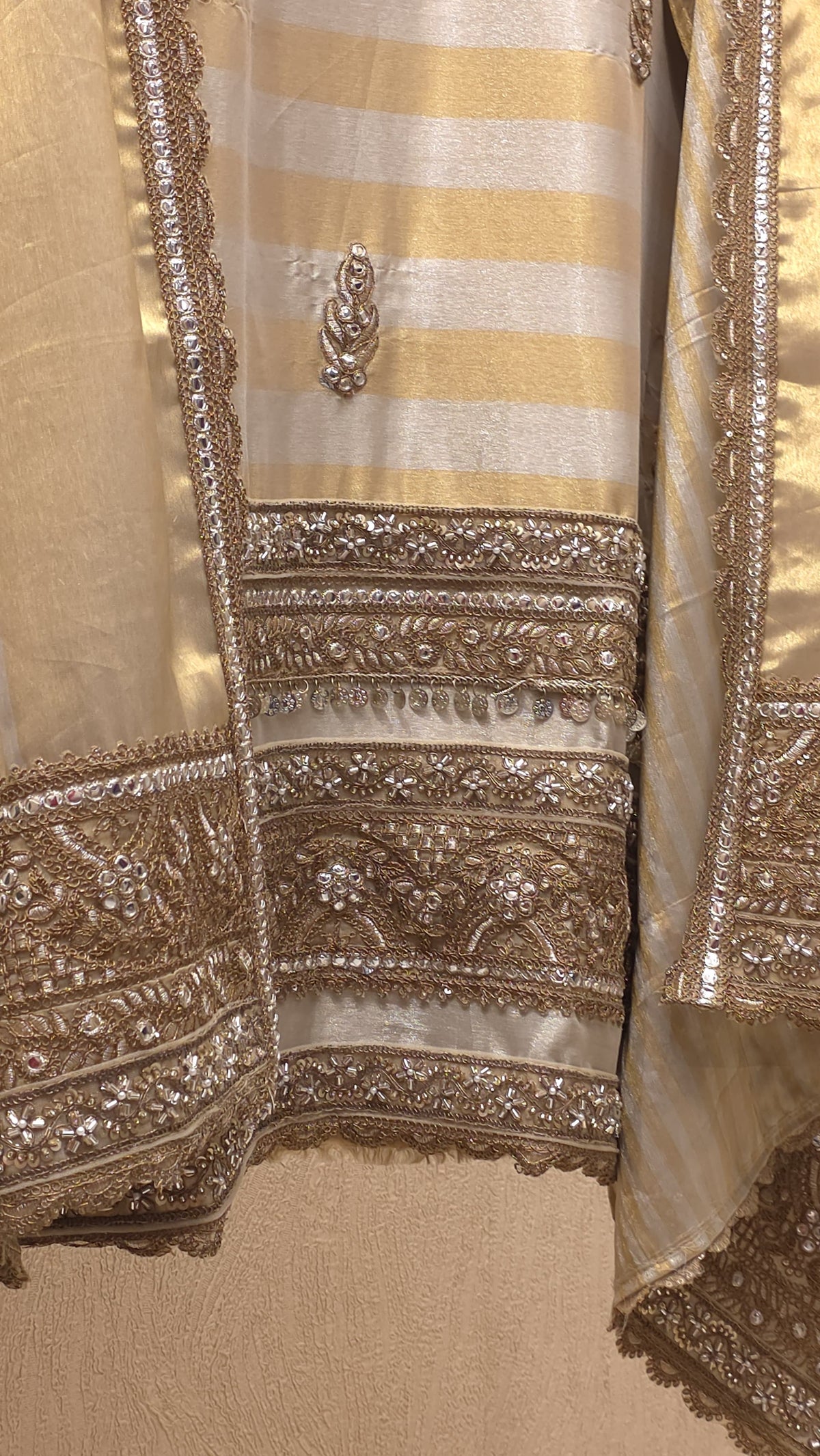 Champagne Gold Original Banarasi fabric's Suit
