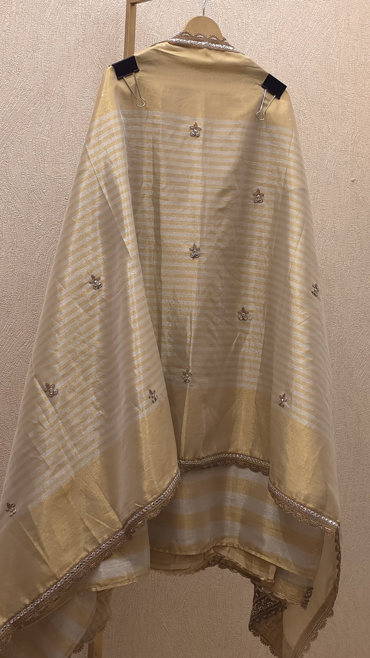Champagne Gold Original Banarasi fabric's Suit