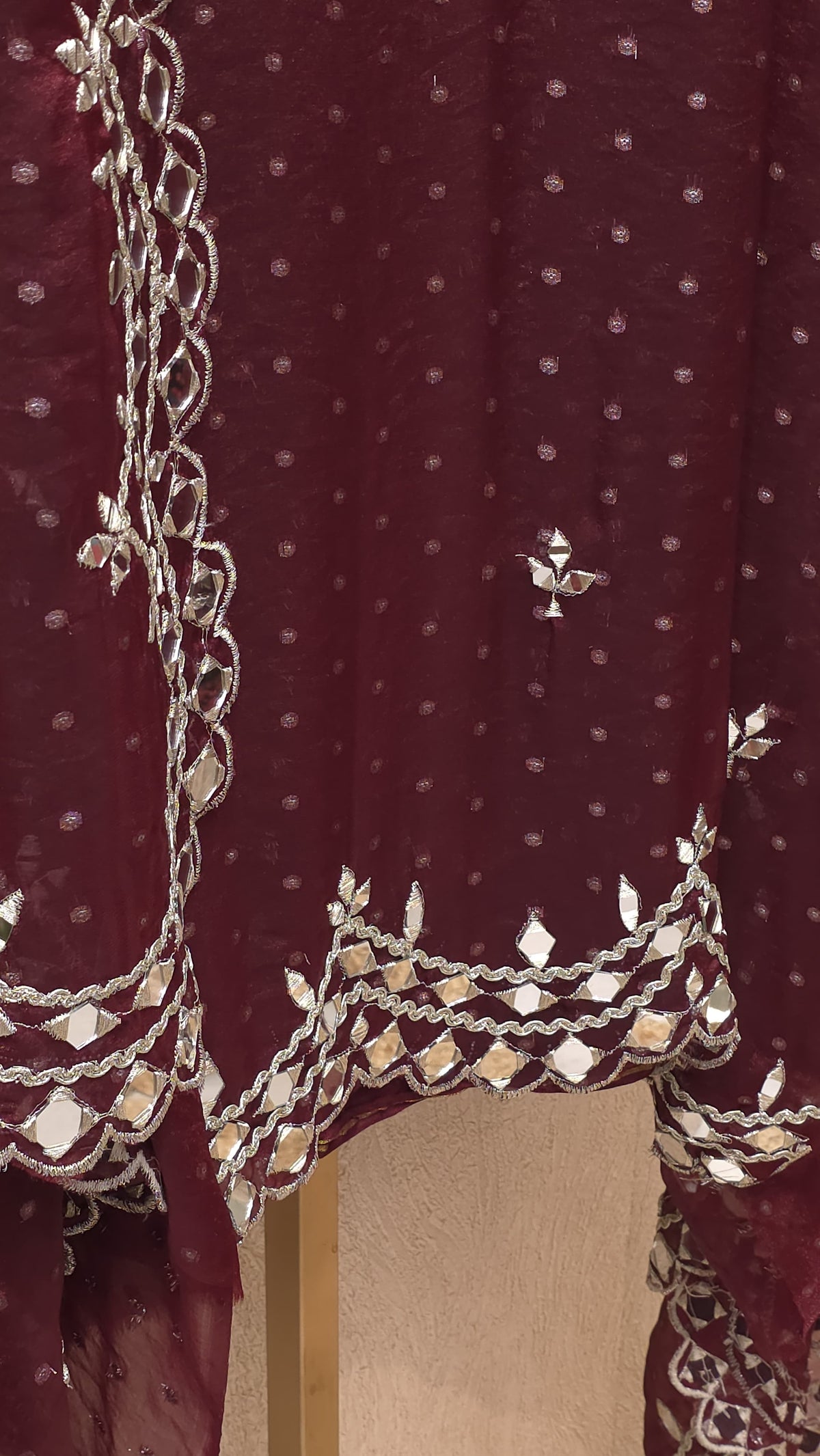 Banarasi Chinnon Butti Mirror Work Suit