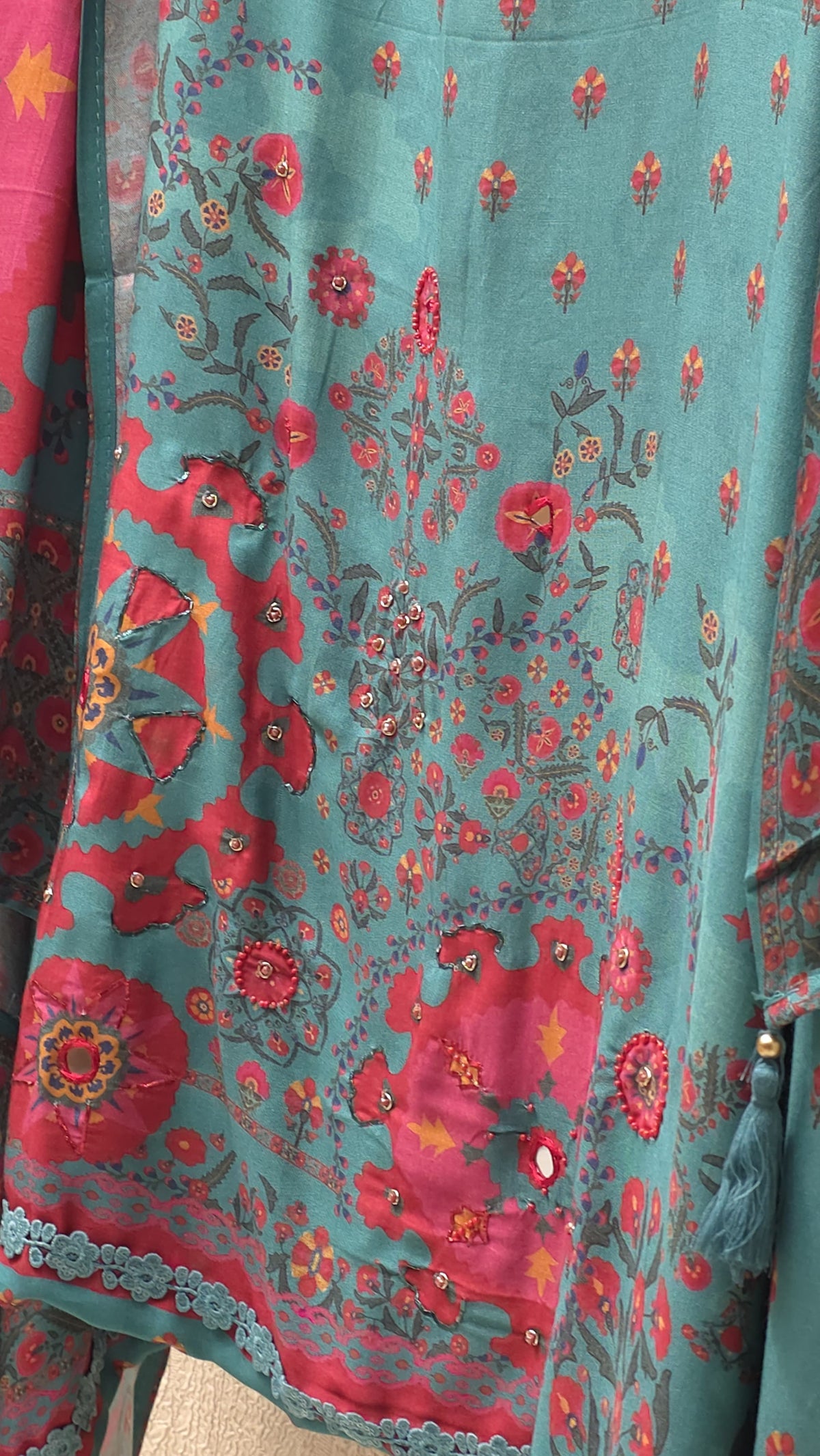 Pure Muslin with Tone-on-Tone Embroidered Suit