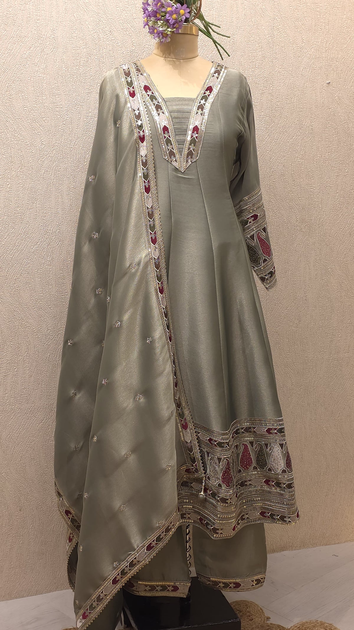 Russian Tissue Readymade Anarkali