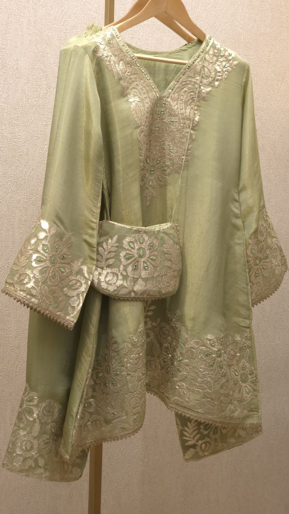 Readymade Shimmer Tissue Laser Cut Co-ord Set