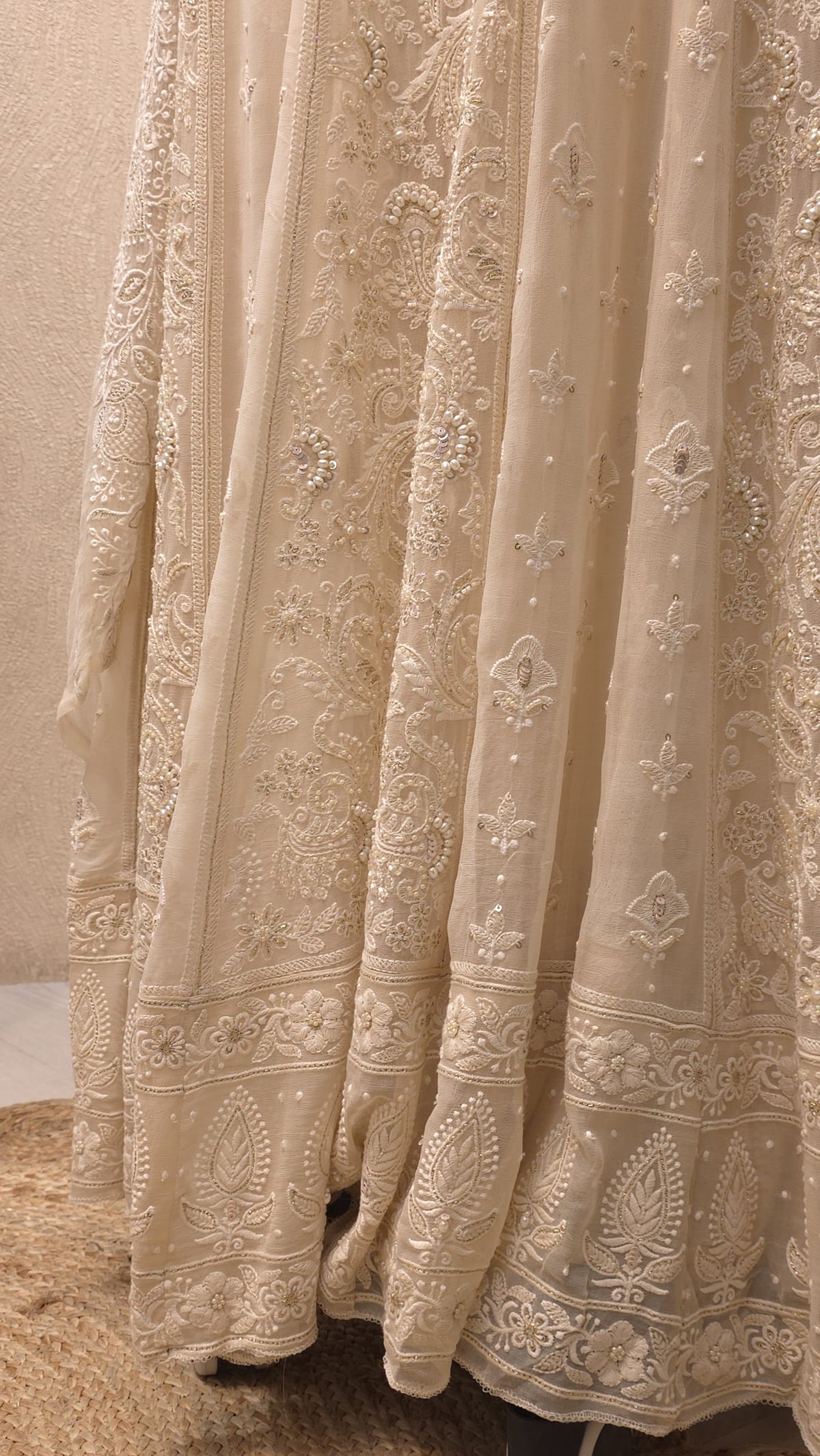 Pure Georgette Lucknowi Unstitched Anarkali