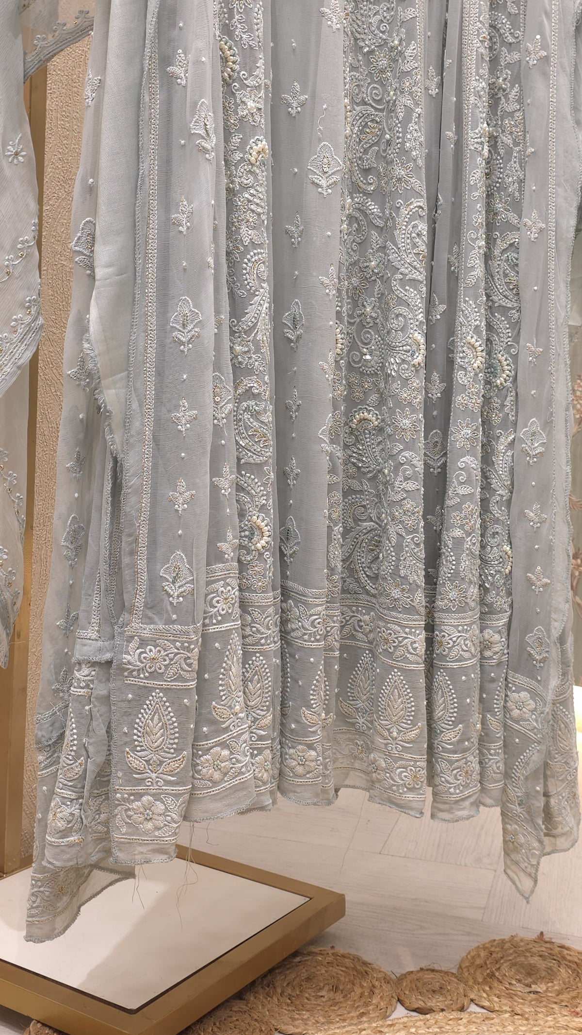 Pure Georgette Lucknowi Unstitched Anarkali