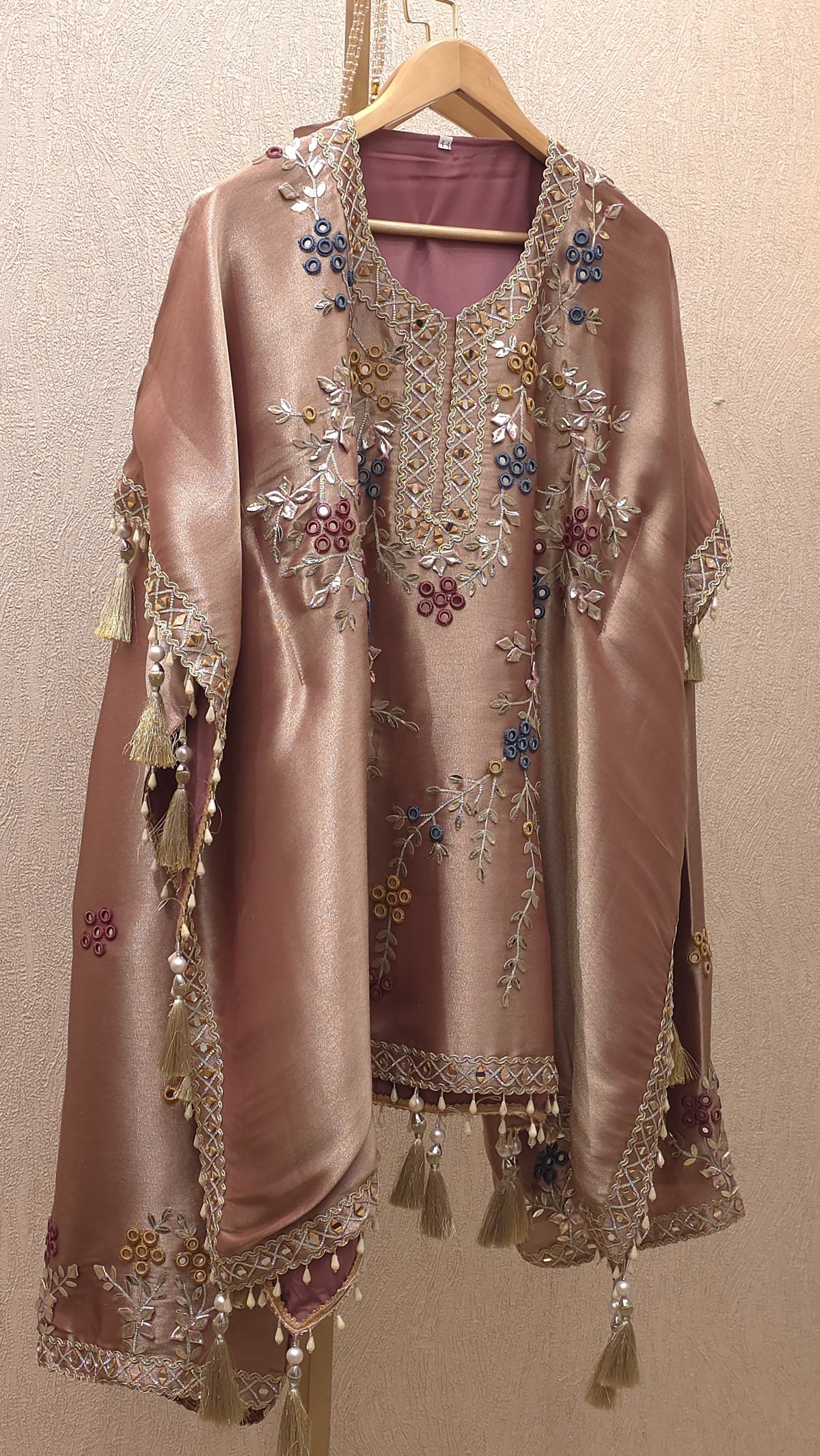 Readymade Short Kaftan With Farshi Salwar