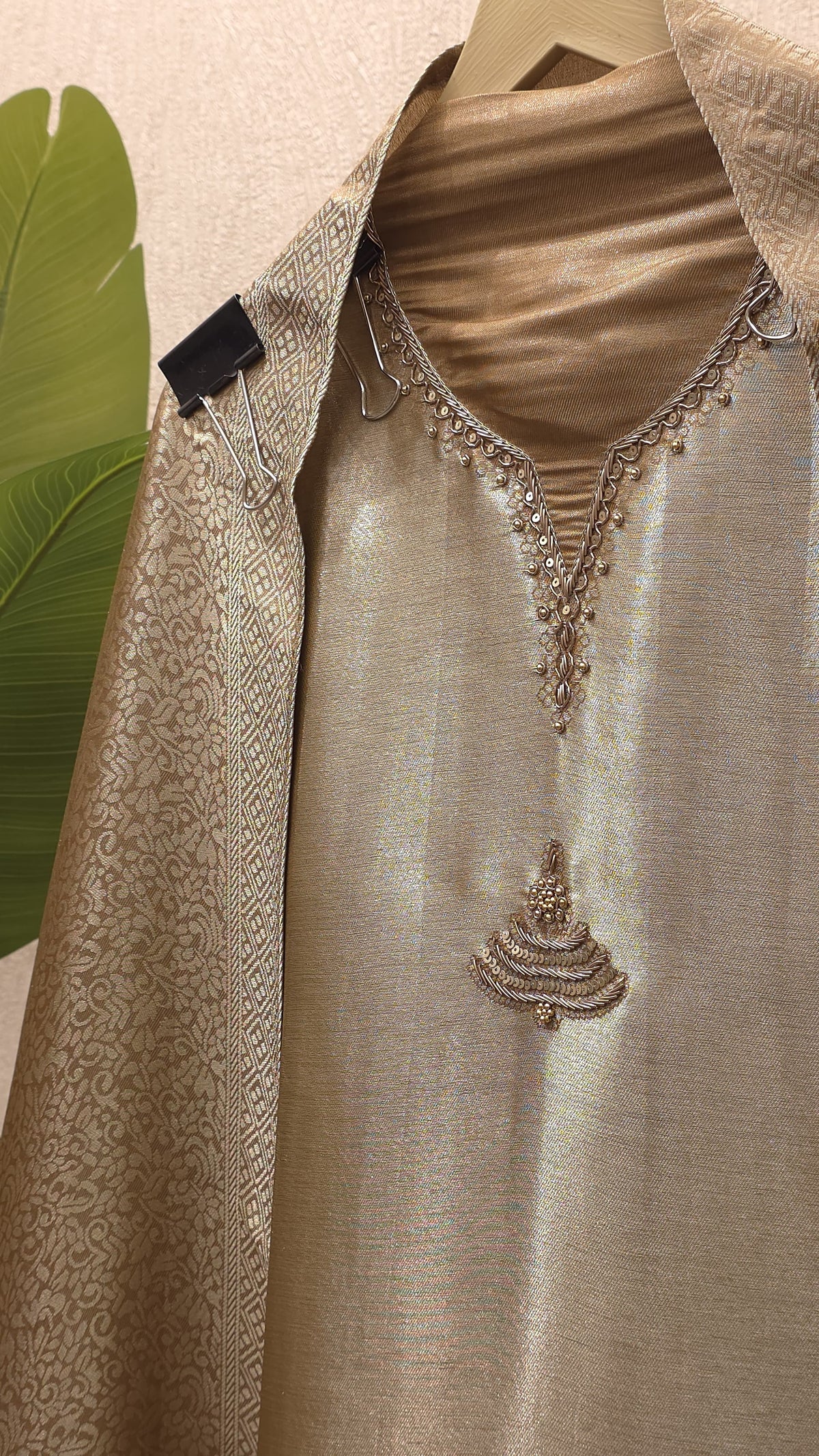 Classic Jacquard Silk Statement Suit
