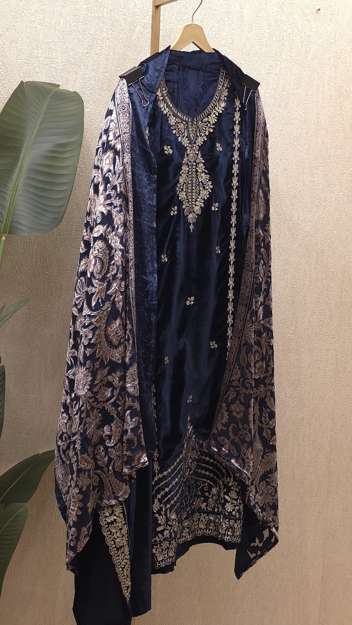 Velvet Suit with Brasso dupatta & Jamawar Silk bottom 4.O