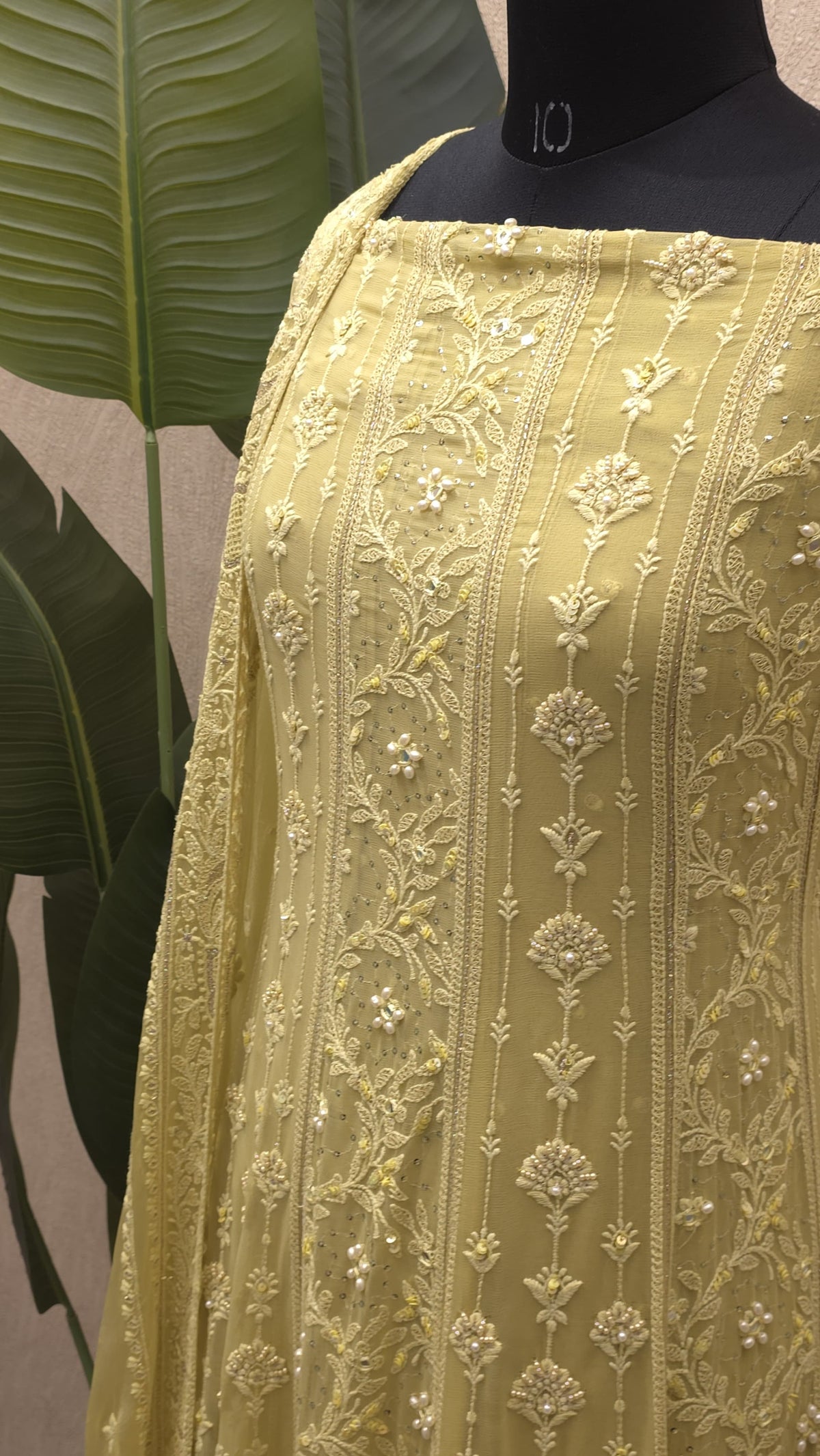 Pure Georgette Lucknowi Unstitched Anarkali 2.O