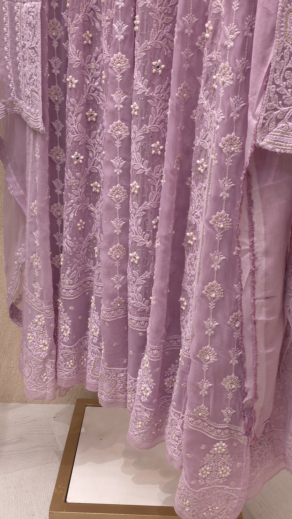 Pure Georgette Lucknowi Unstitched Anarkali 2.O