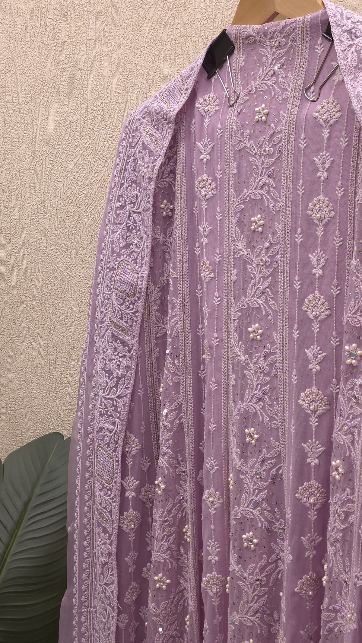 Pure Georgette Lucknowi Unstitched Anarkali 2.O