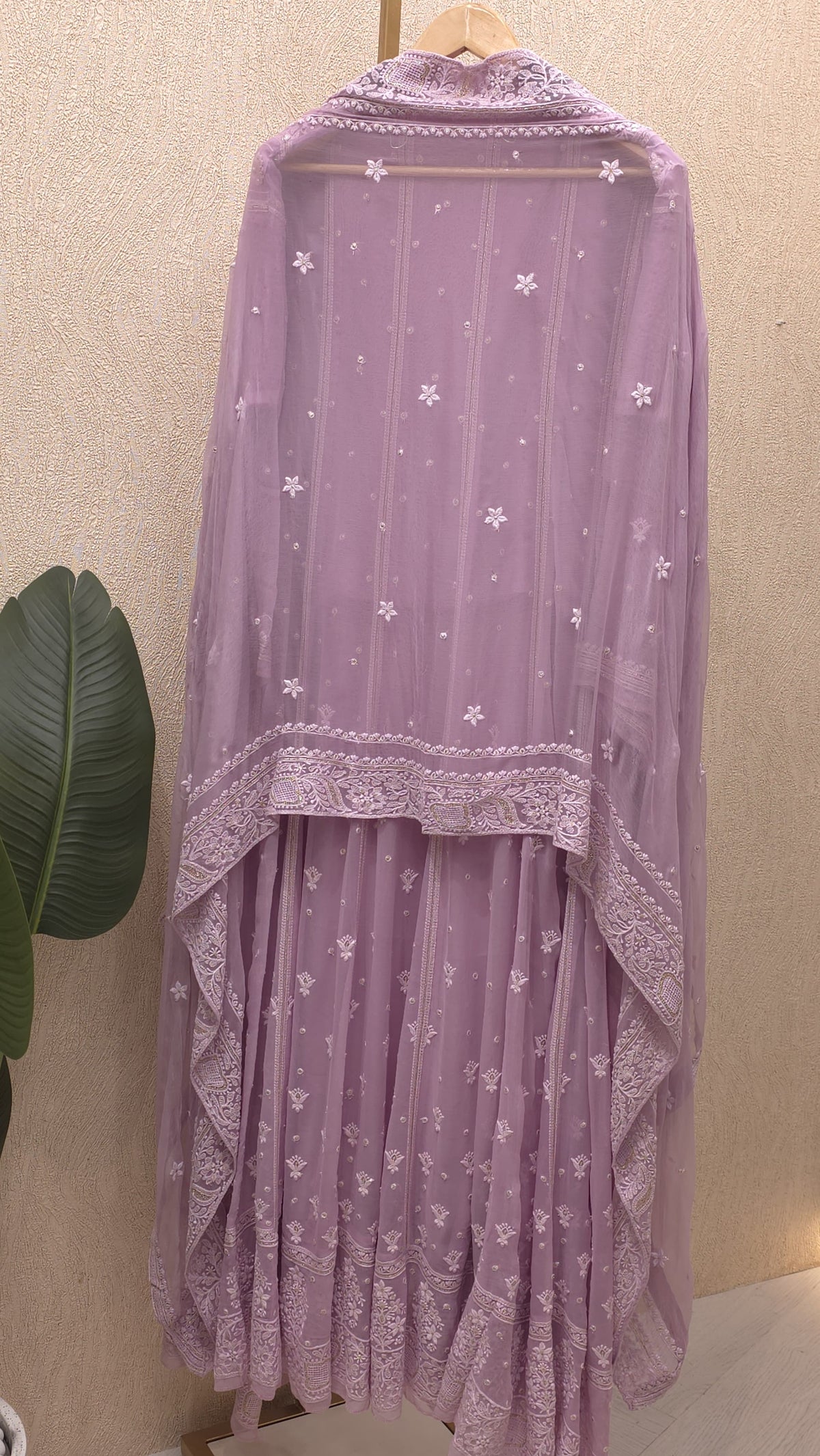 Pure Georgette Lucknowi Unstitched Anarkali 2.O