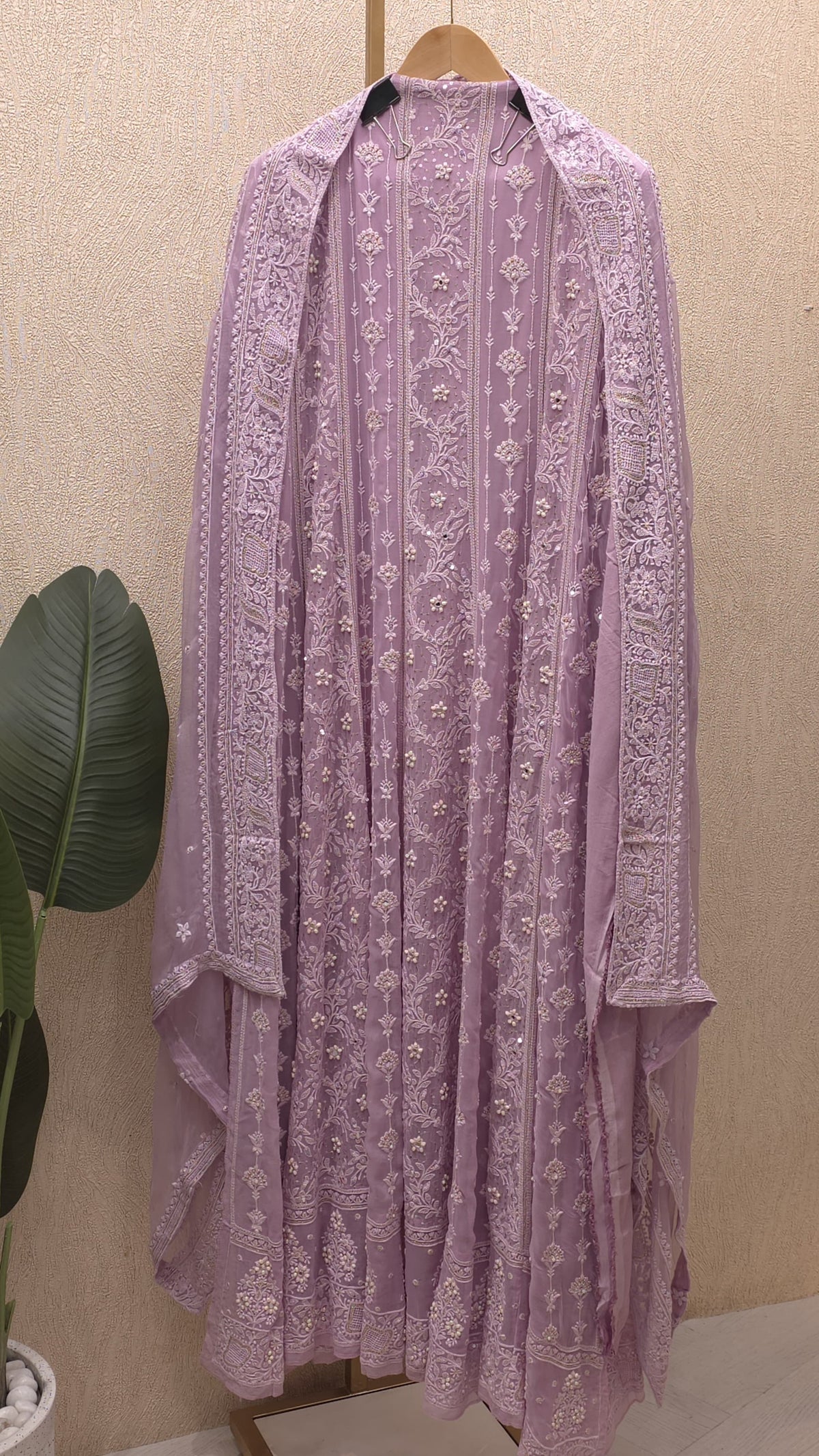 Pure Georgette Lucknowi Unstitched Anarkali 2.O